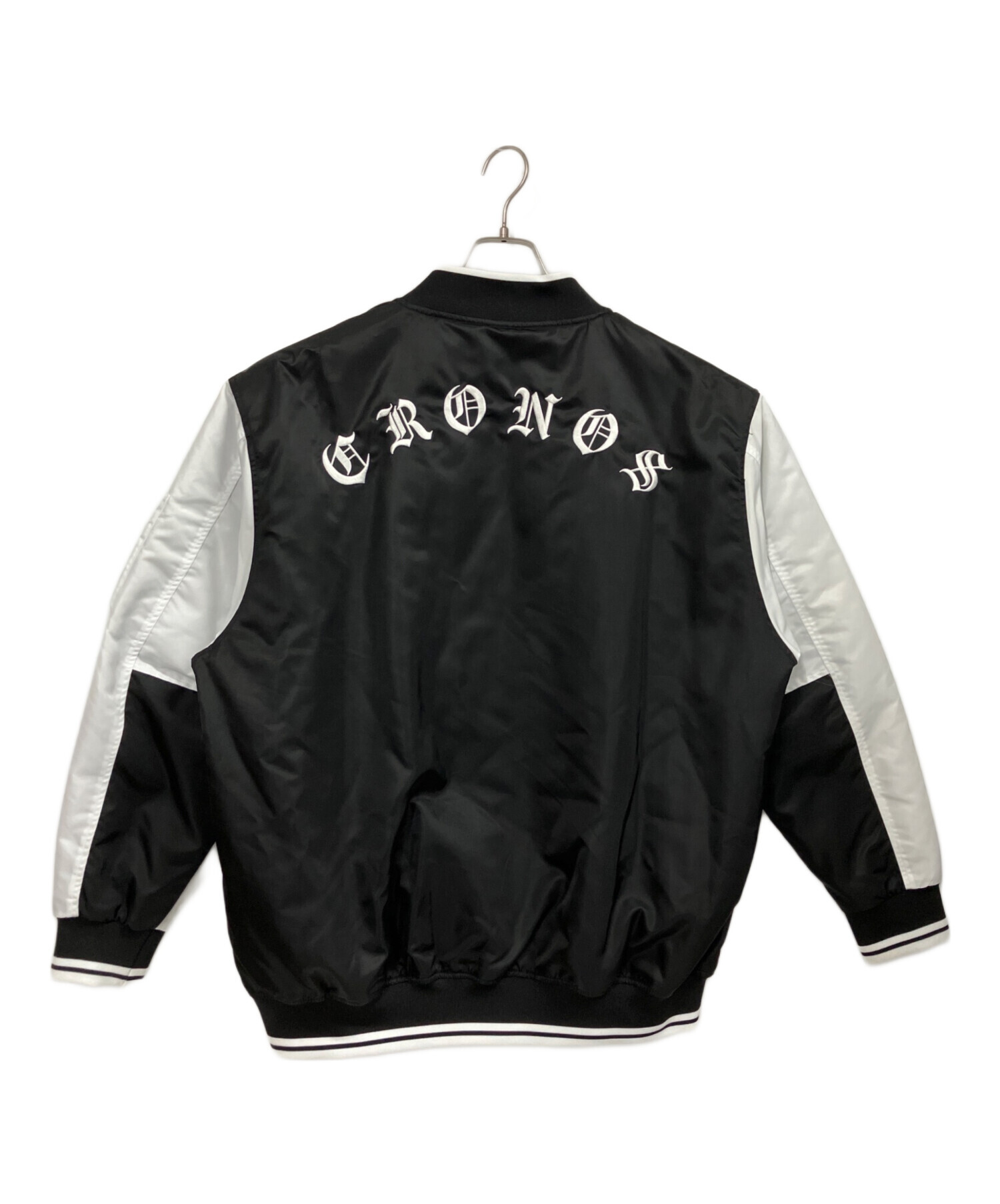 CRONOS クロノス　ブラック×ホワイトジャケット 中古・古着通販】CRONOS (クロノス) BLACKLETTER MA-1 JACKET ブラック