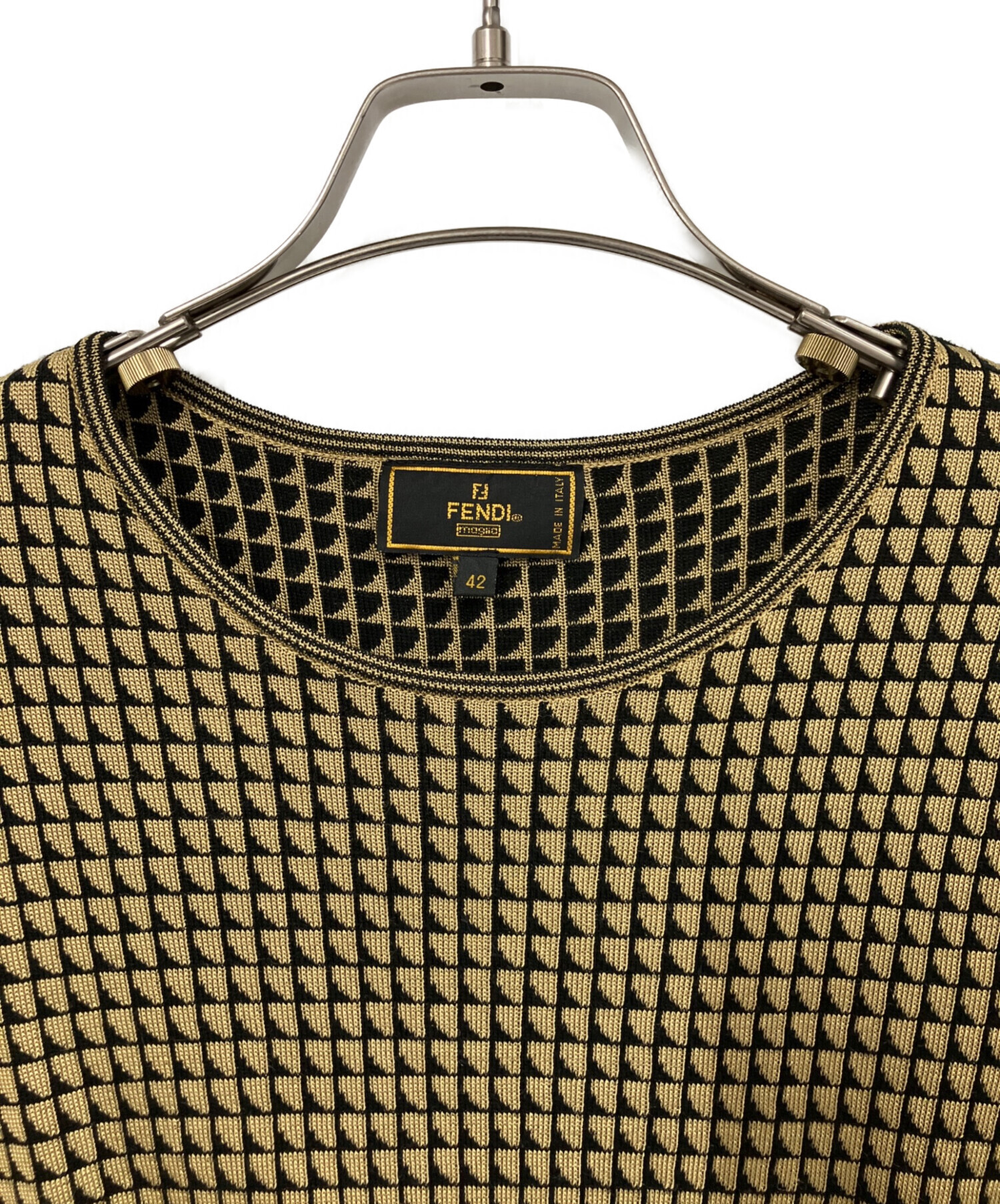 中古・古着通販】FENDI (フェンディ) 半袖ニットカットソー ブラック