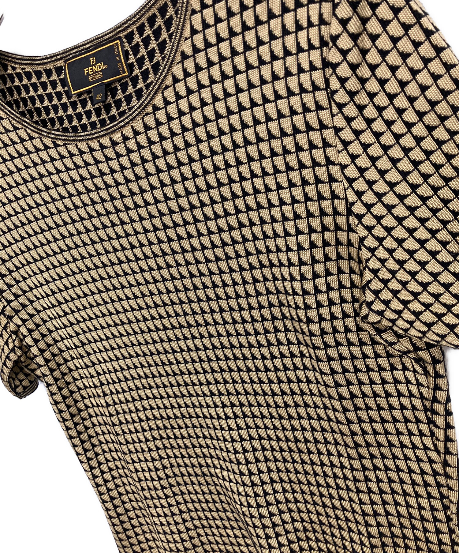 中古・古着通販】FENDI (フェンディ) 半袖ニットカットソー ブラック