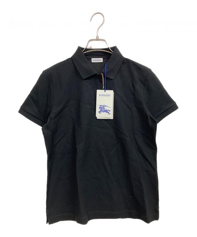 BURBERRY ブラック ポロシャツ Mサイズ 中古・古着通販】BURBERRY (バーバリー) ジップポロシャツ ブラック