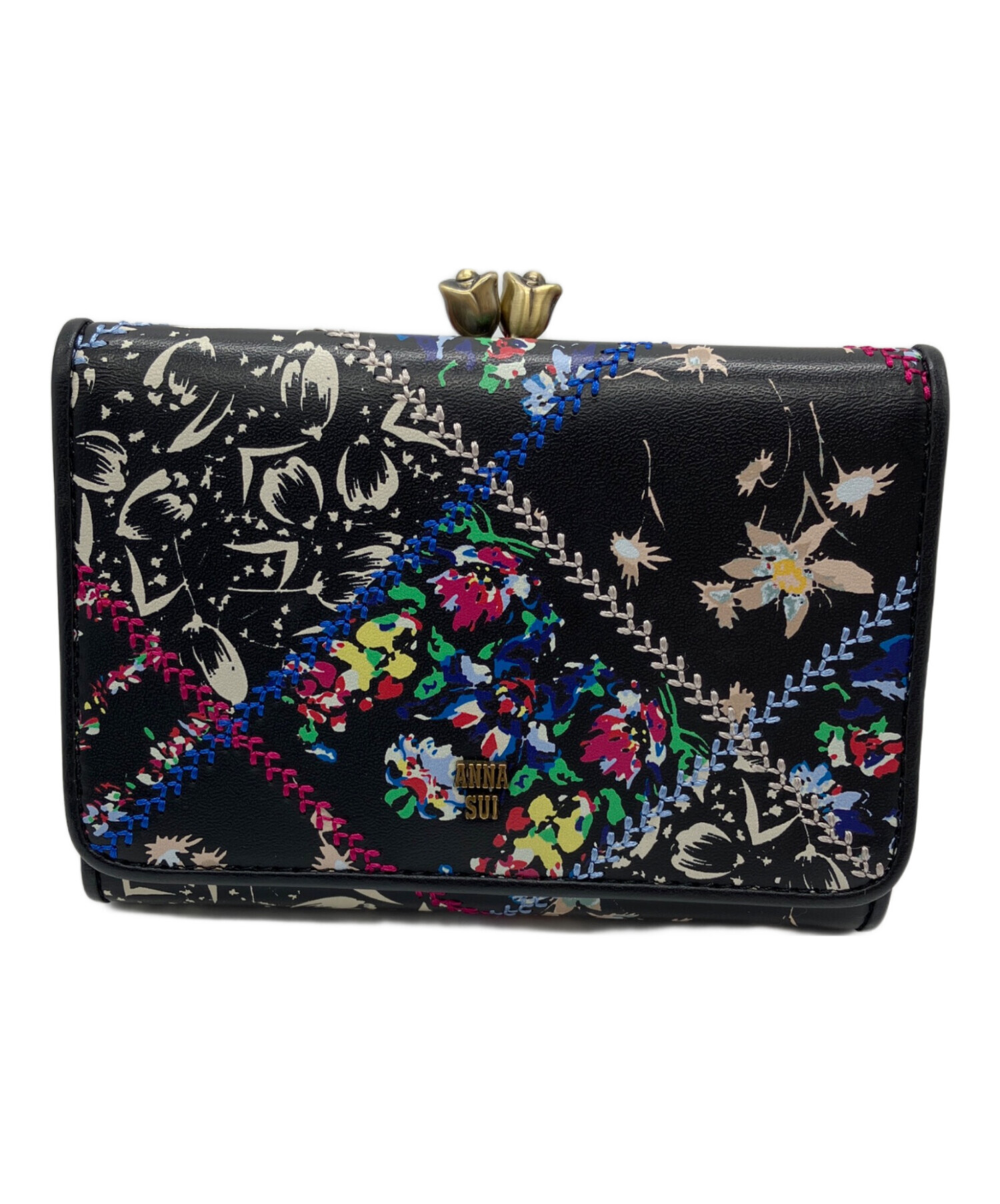 ANNA SUI がま口財布 中古・古着通販】ANNA SUI (アナスイ) がま口財布 ブラック｜ブランド