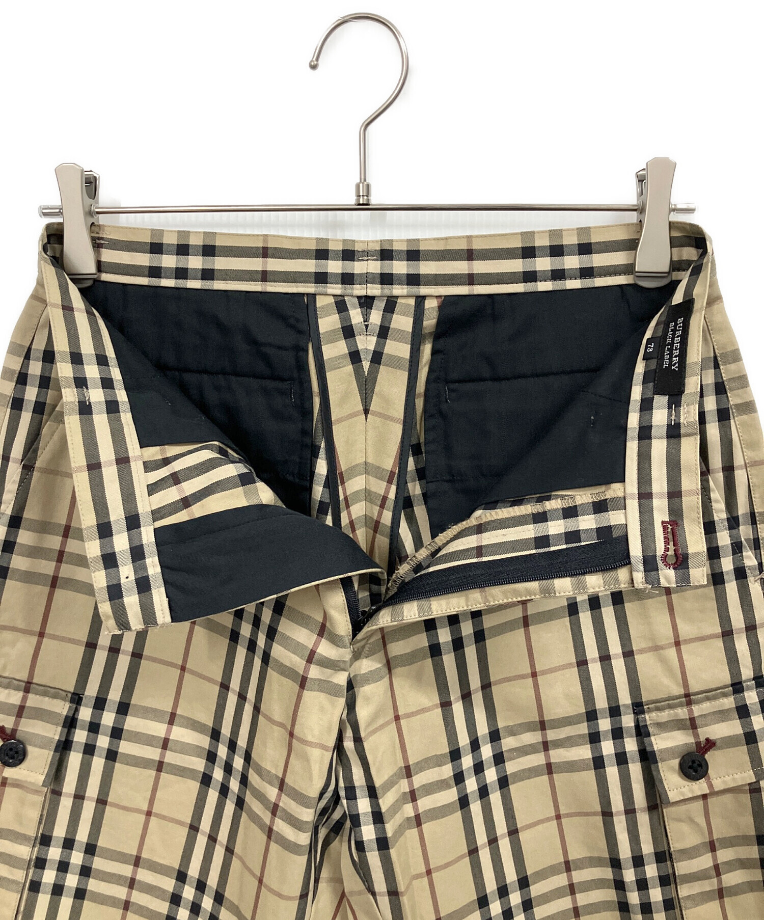 バーバリーブラックレーベル ノバチェック チェック柄 ハーフパンツ ショートパン 中古・古着通販】BURBERRY BLACK LABEL (バーバリーブラックレーベル