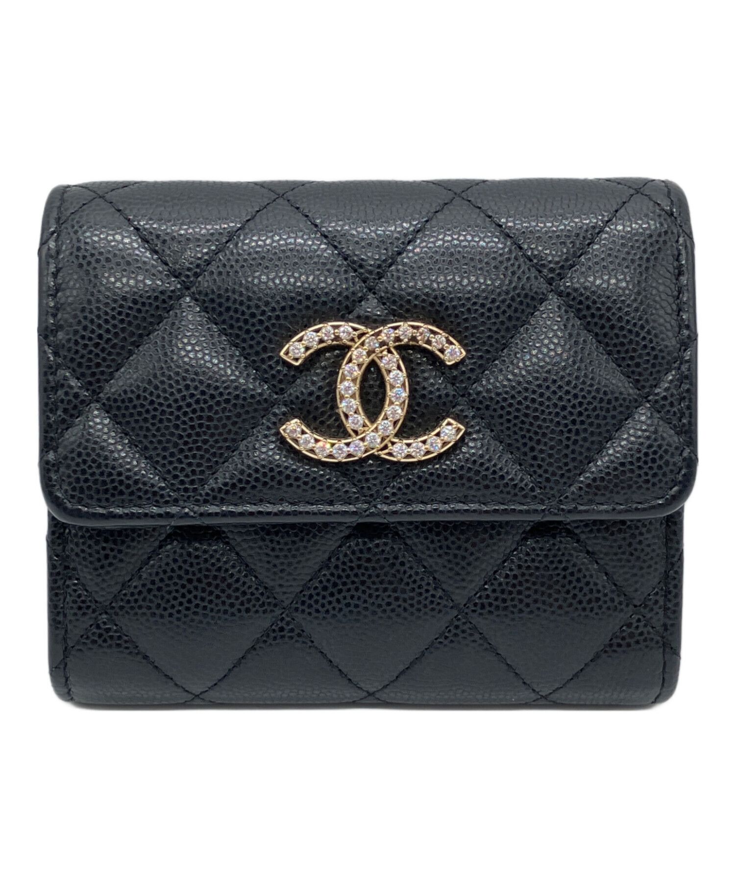 中古・古着通販】CHANEL (シャネル) キャビアスキン ラインストーン 