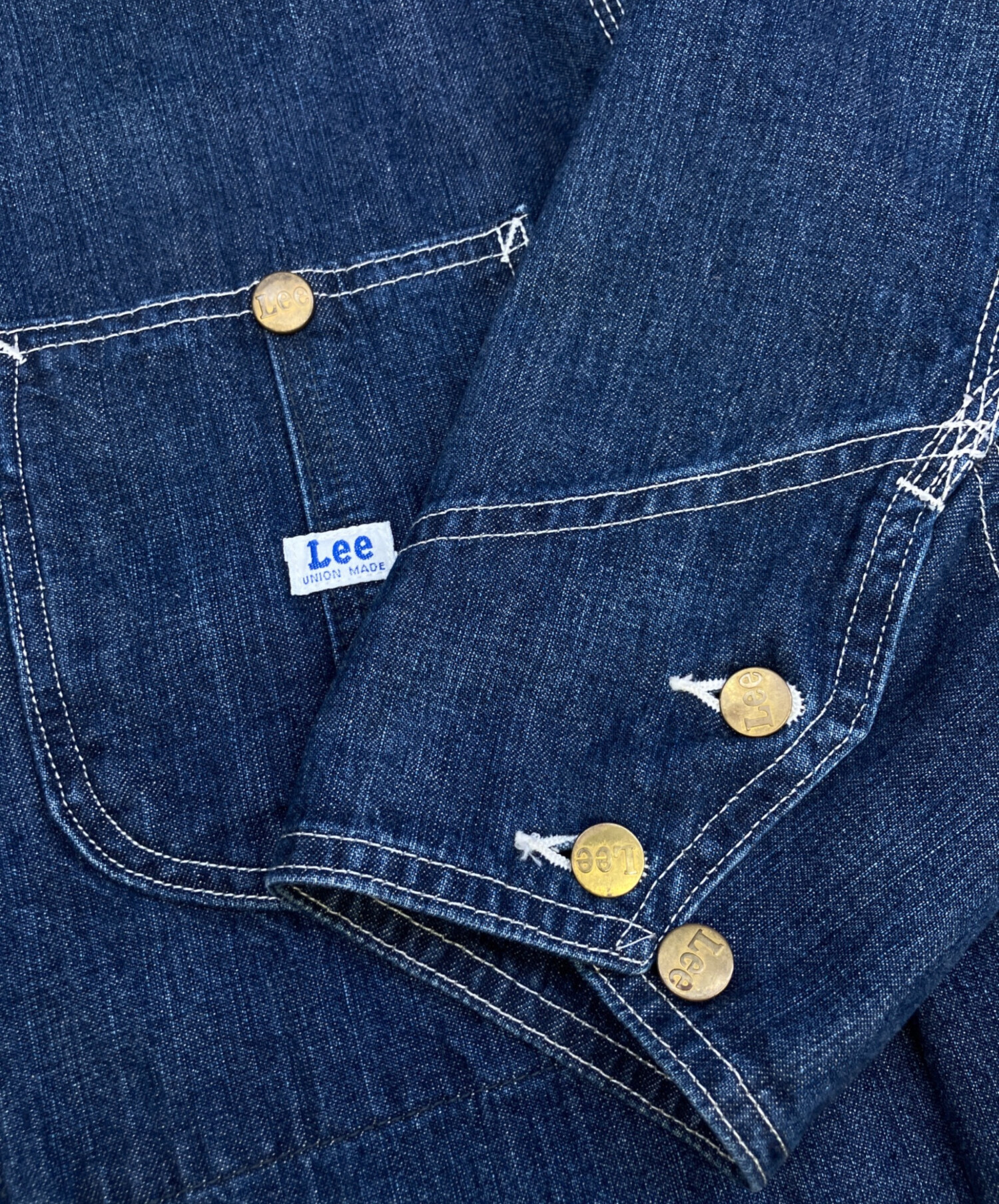 未使用級✨Lee デニム カバーオール GLT027 Union Madeタグ 中古・古着通販】LEE (リー) デニムカバーオール インディゴ サイズ:L