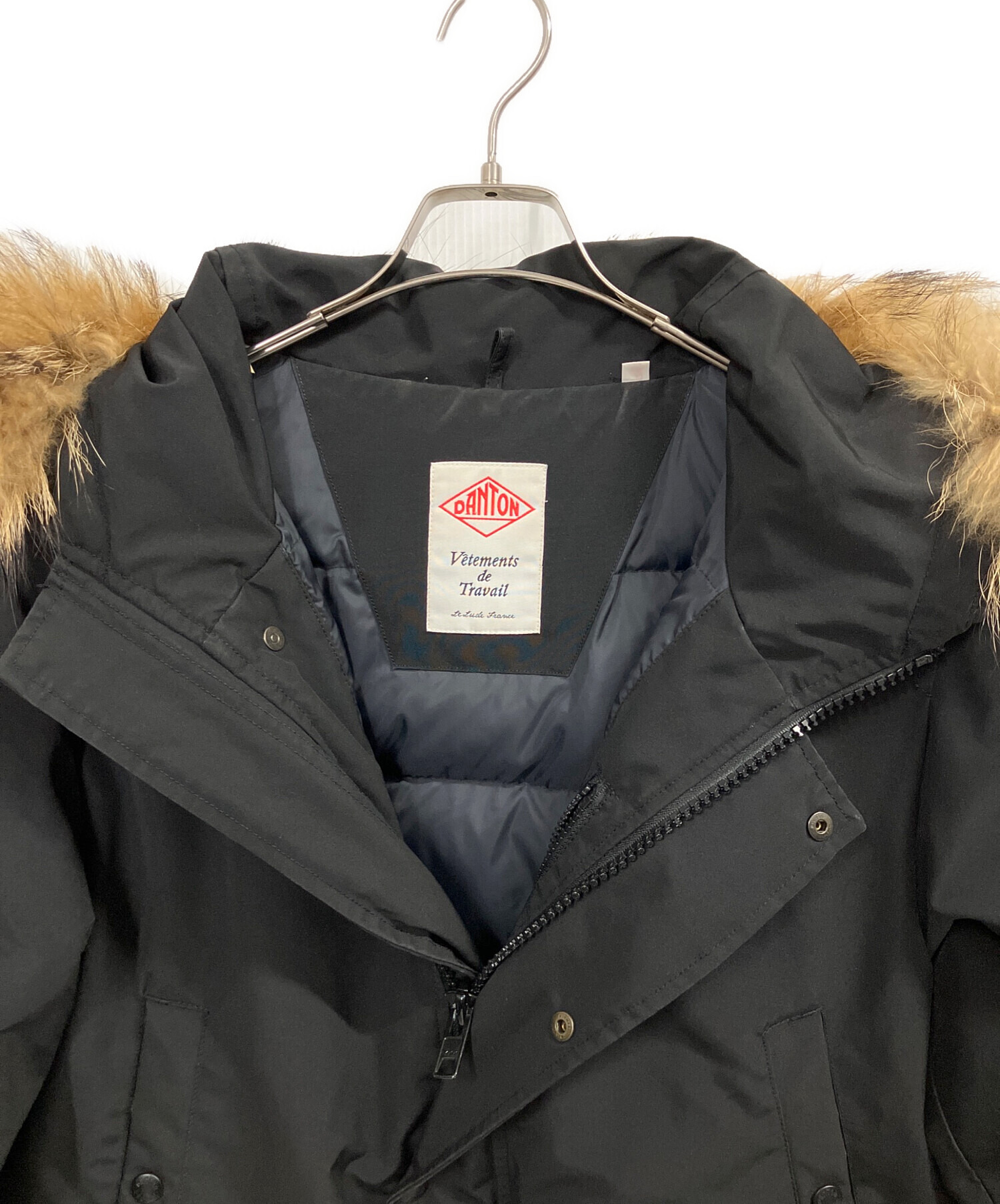 DANTON/ダントン] ワンポイントロゴ フーデッドダウンジャケット　古着 中古・古着通販】DANTON (ダントン) フード ファー ダウン ジャケット