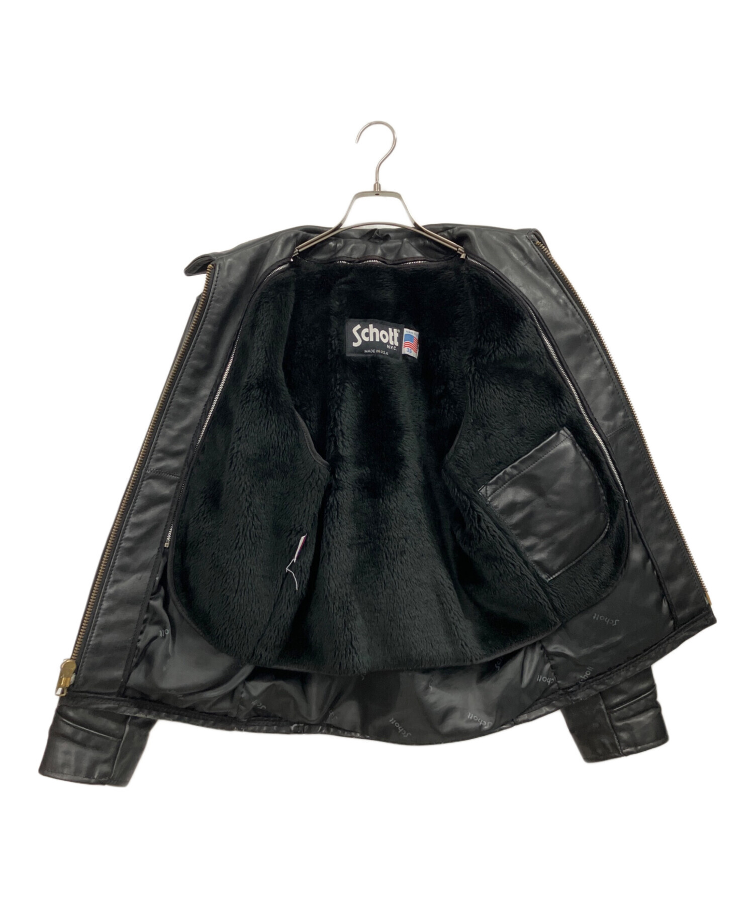 SCHOTT ショット AT101 シングルライダース 36 USA製 中古・古着通販】Schott (ショット) シングルライダースジャケット
