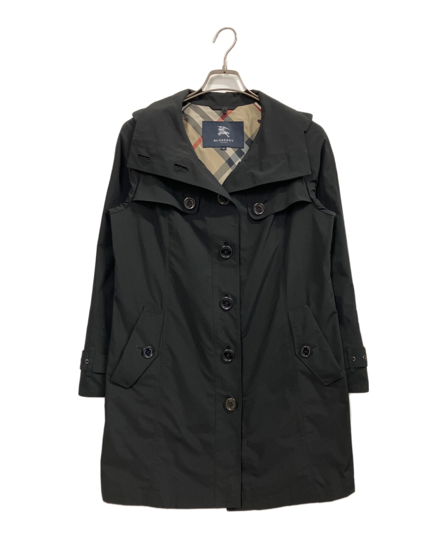 BURBERRY LONDON バーバリー黒 ナイロンコート　アウター　XL 中古・古着通販】BURBERRY LONDON (バーバリーロンドン) ナイロン