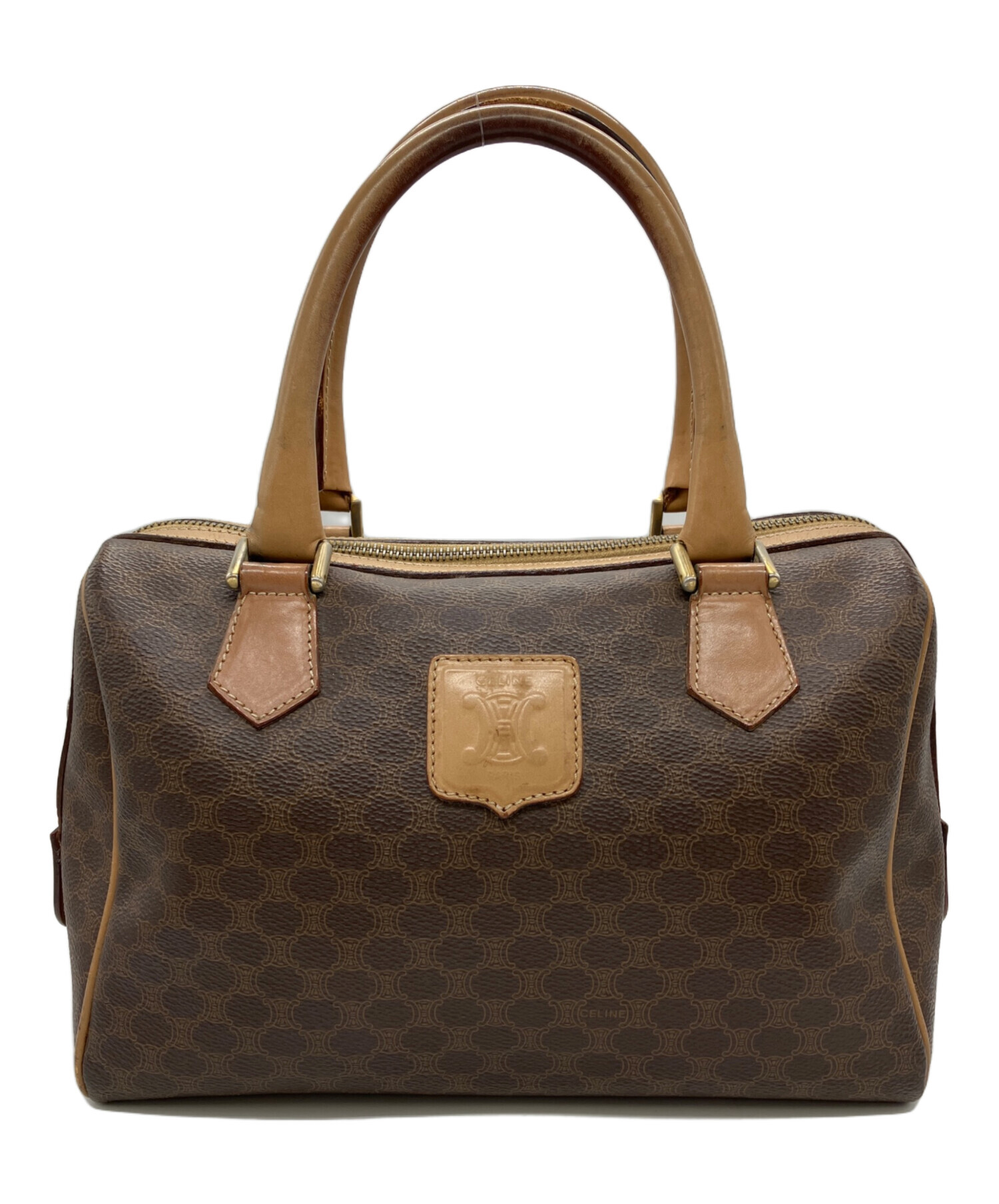 中古・古着通販】CELINE (セリーヌ) マカダム ハンドバッグ ブラウン