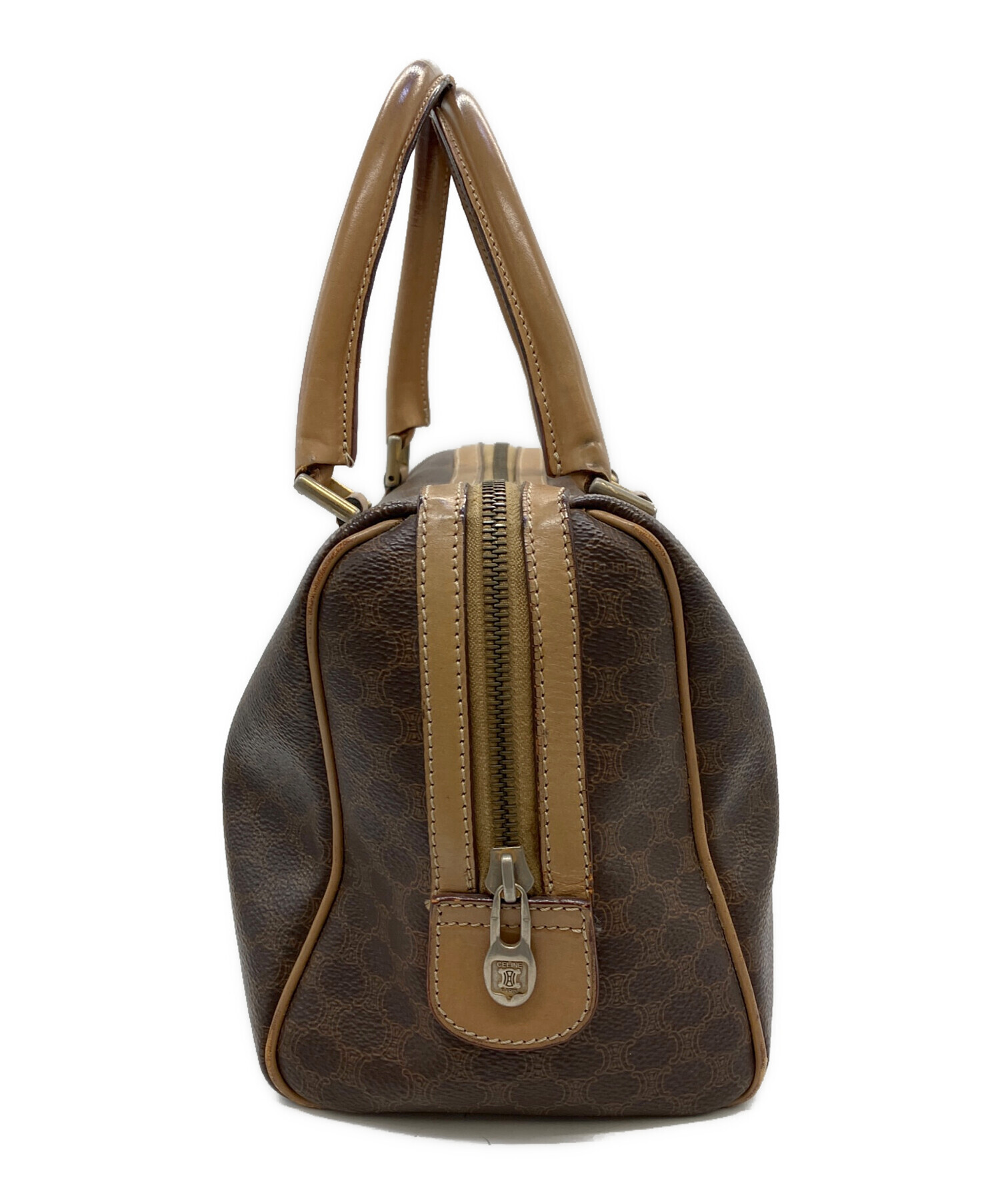 中古・古着通販】CELINE (セリーヌ) マカダム ハンドバッグ ブラウン 