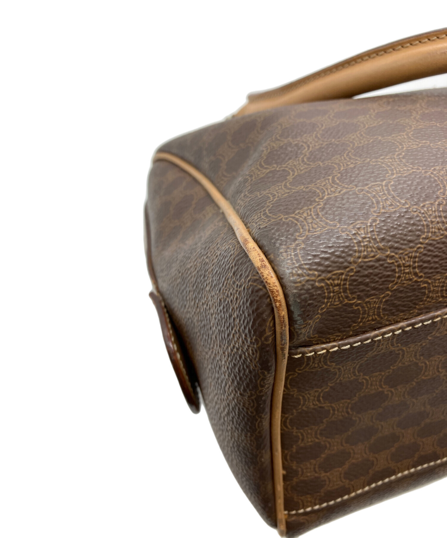 中古・古着通販】CELINE (セリーヌ) マカダム ハンドバッグ ブラウン