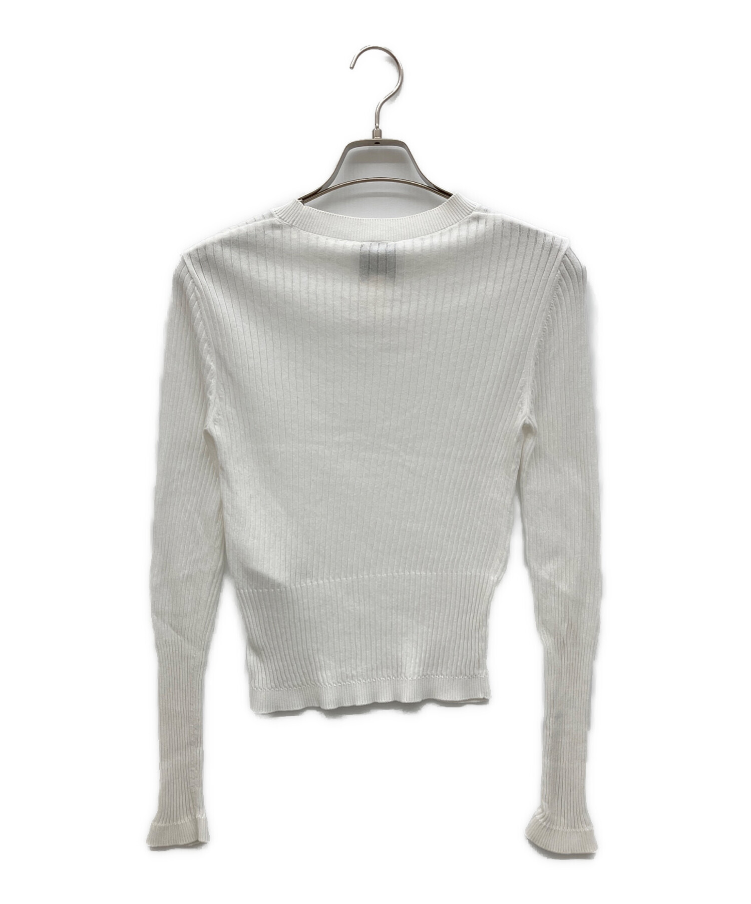 中古・古着通販】patou (パトゥ) 薄手ニット ホワイト サイズ:XS