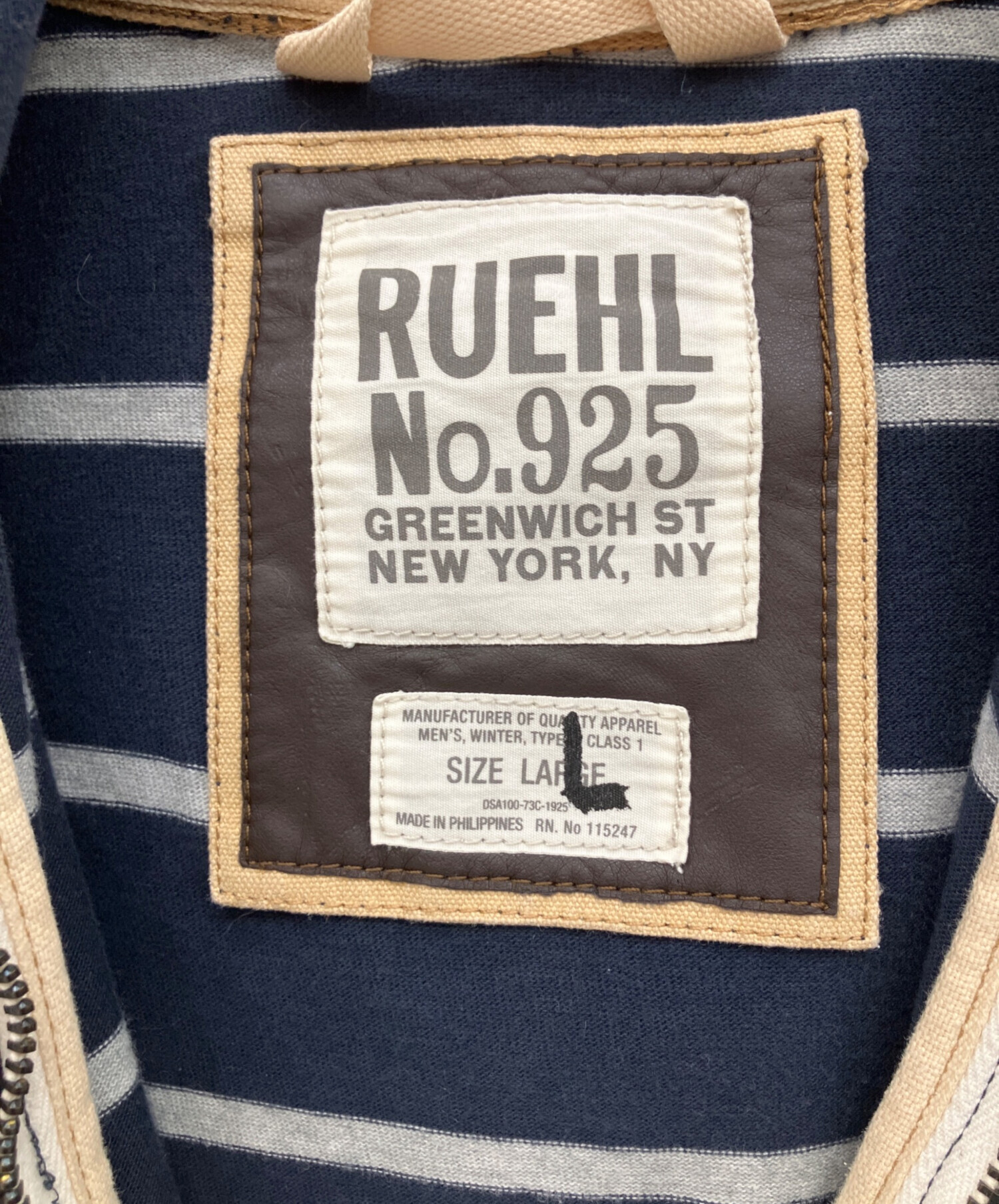 新品タグ付き　RUEHL No. 925ヴィンテージパーカー　アメカジ　Lサイズ 中古・古着通販】RUEHL No.925 (ルール No.925) ジップパーカー