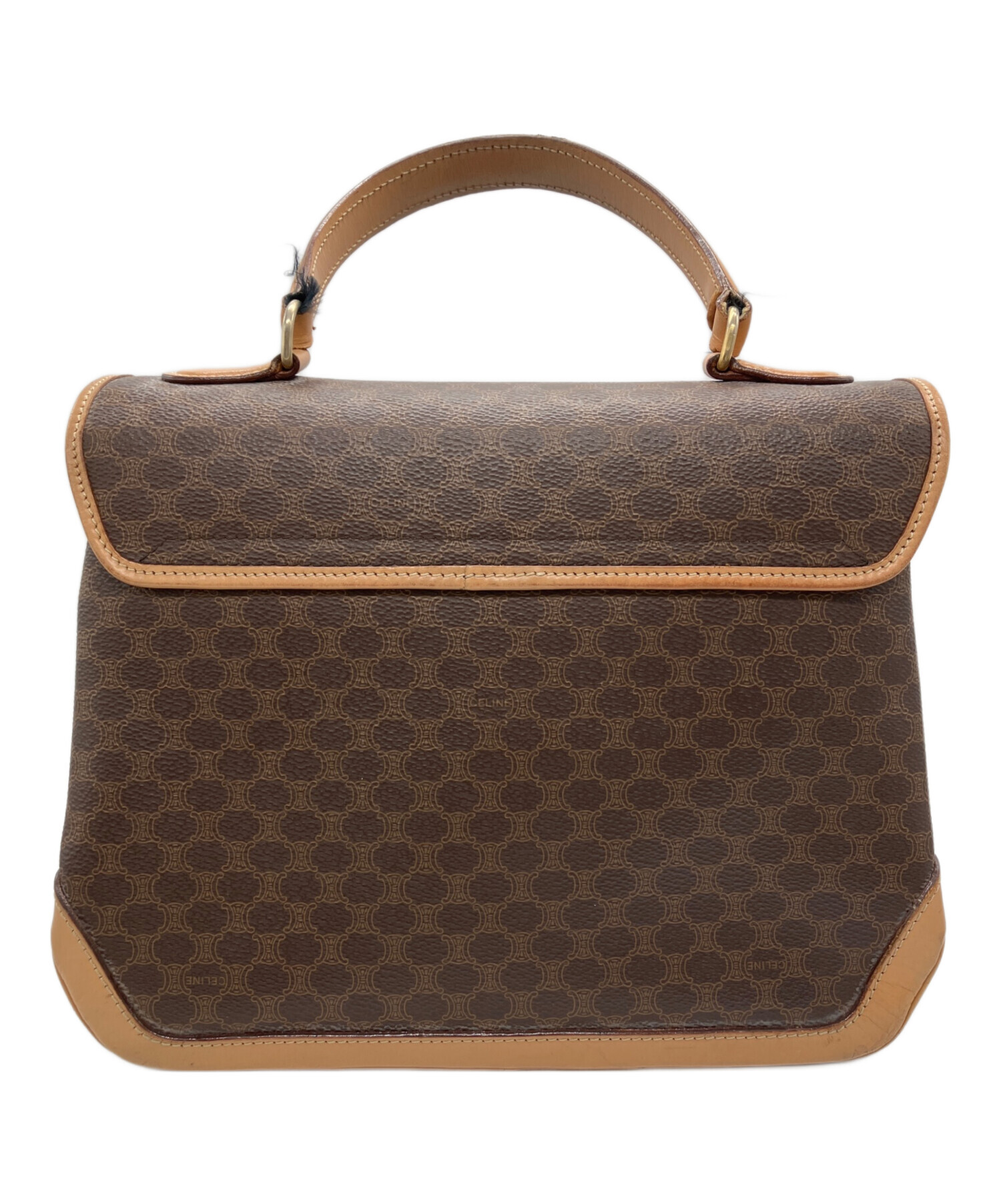 中古・古着通販】CELINE (セリーヌ) マカダム ハンドバッグ ブラウン