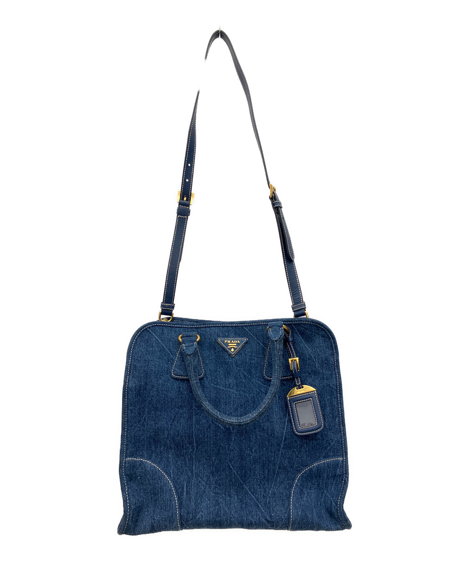中古・古着通販】PRADA (プラダ) デニム2WAYバッグ インディゴ