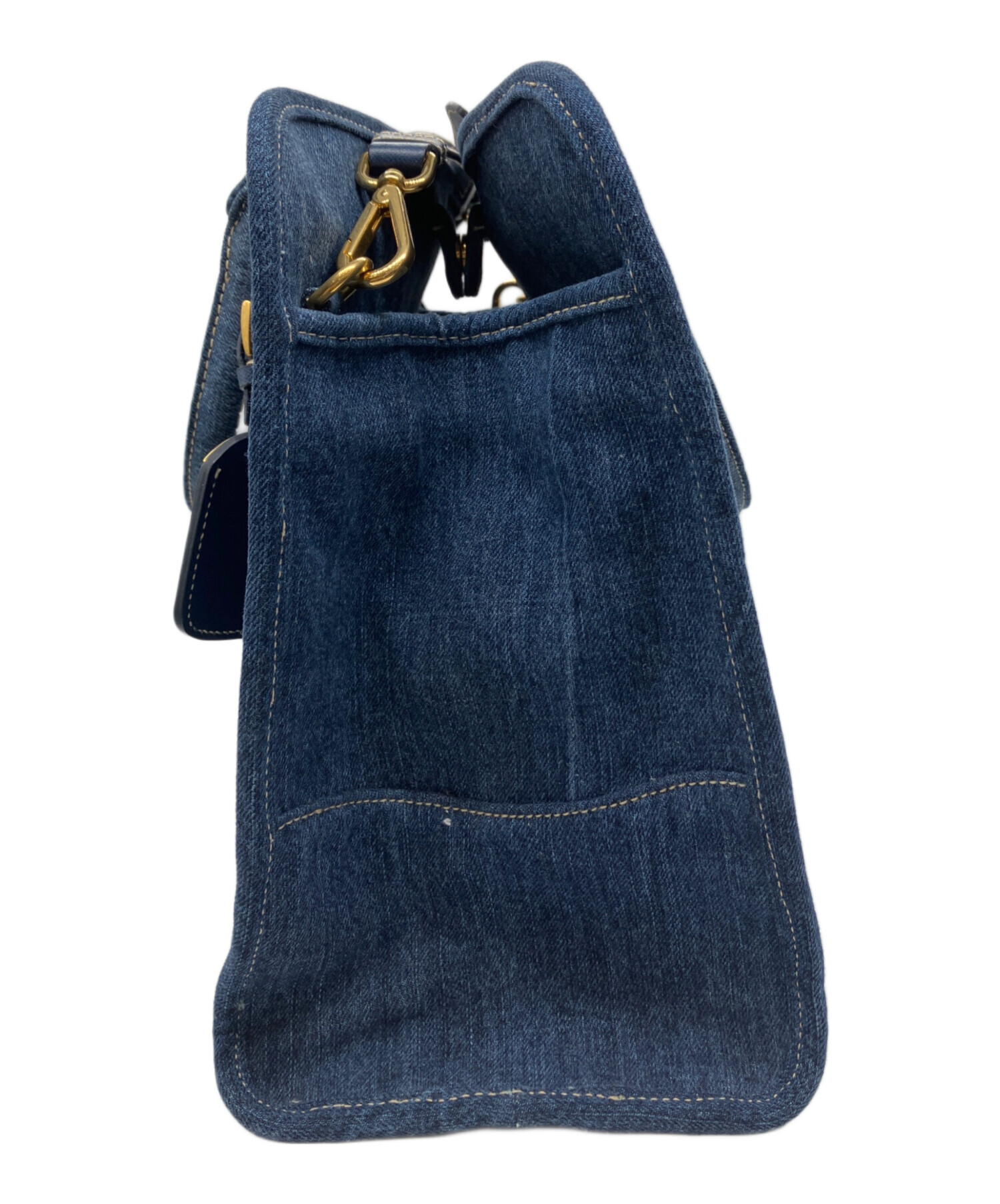 中古・古着通販】PRADA (プラダ) デニム2WAYバッグ インディゴ