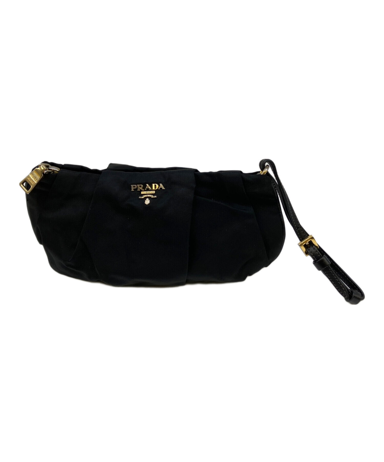 中古・古着通販】PRADA (プラダ) ナイロン ハンドポーチ ブラック