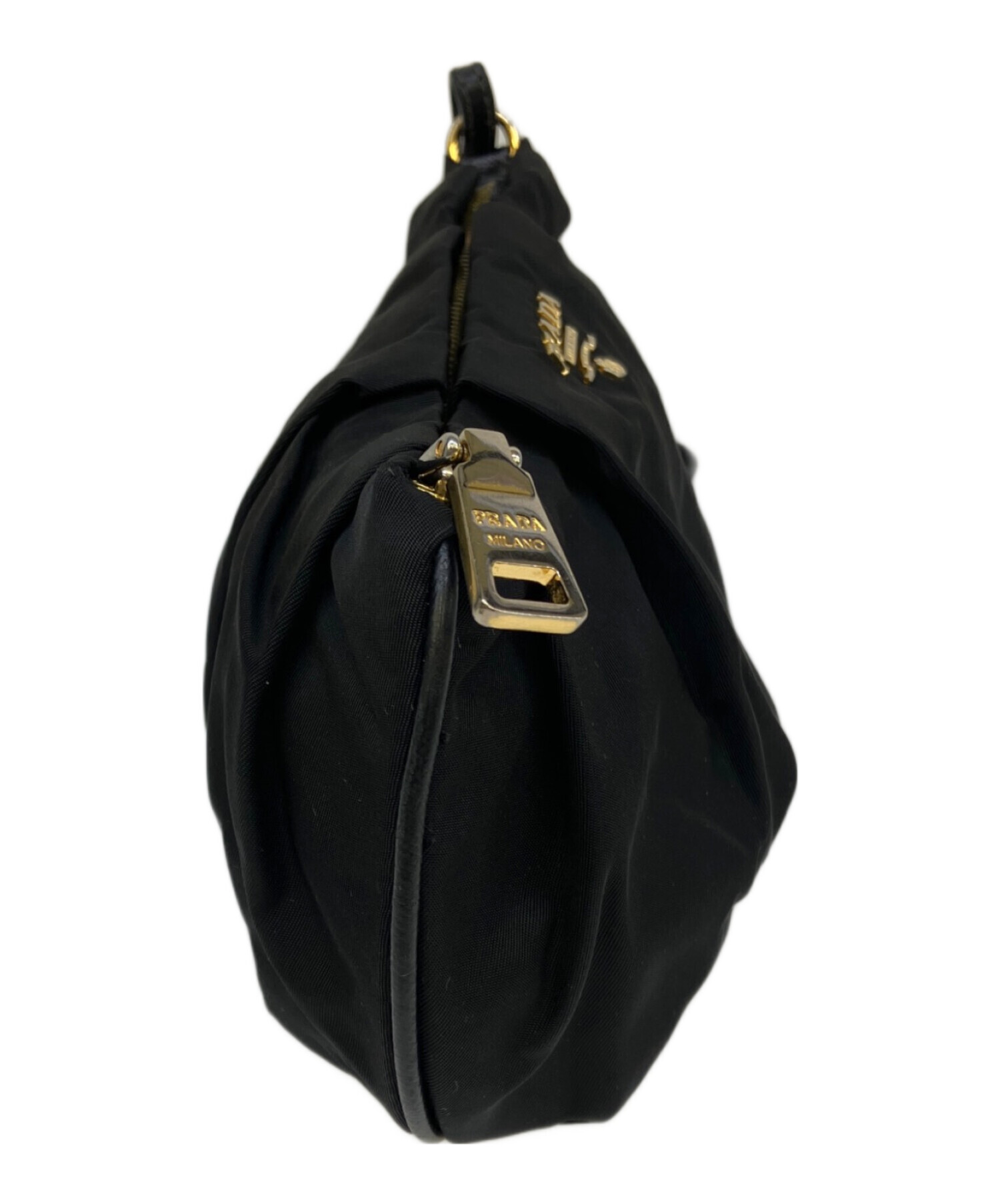 中古・古着通販】PRADA (プラダ) ナイロン ハンドポーチ ブラック
