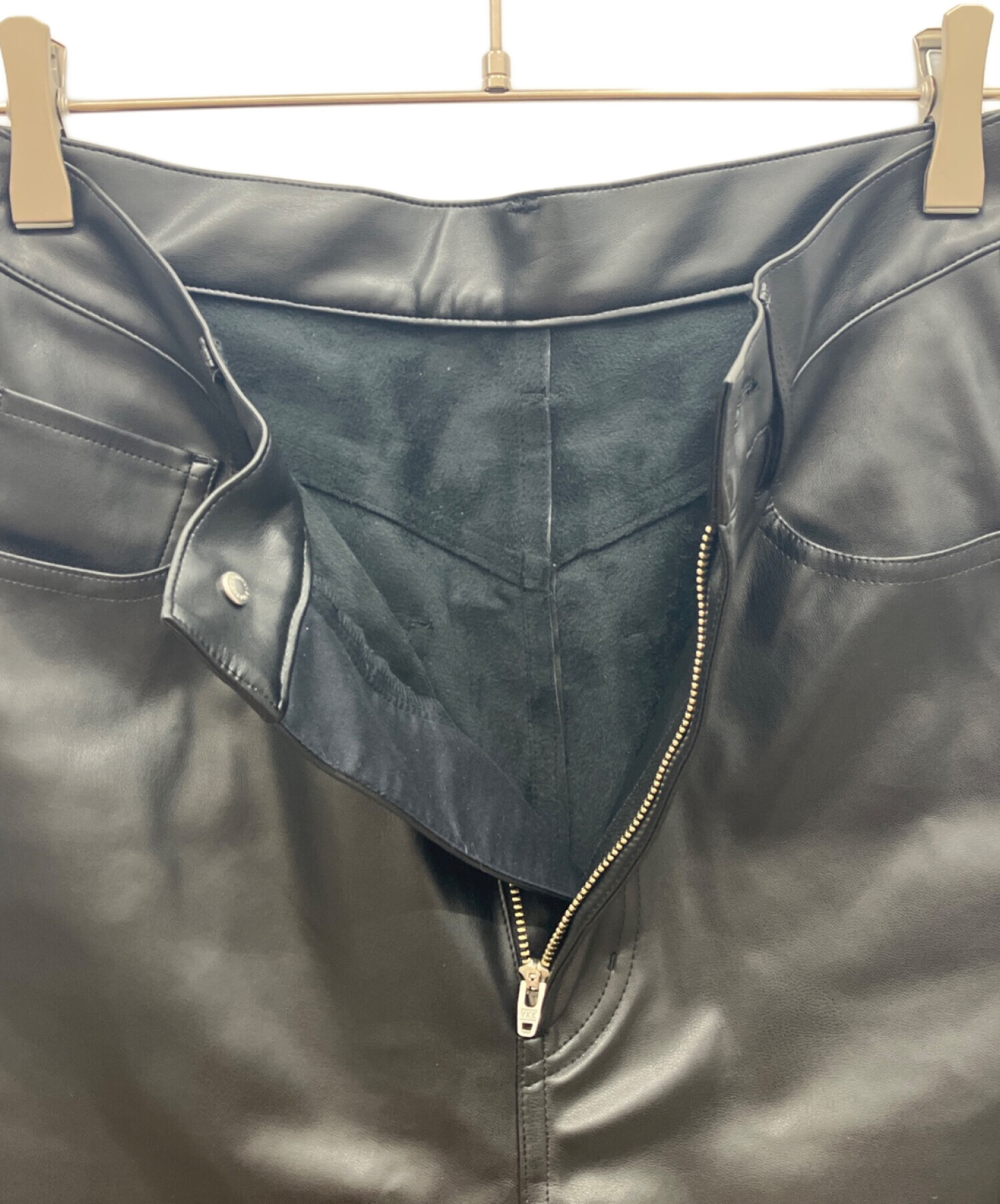 中古・古着通販】Curensology (カレンソロジー) レザーパンツ ブラック