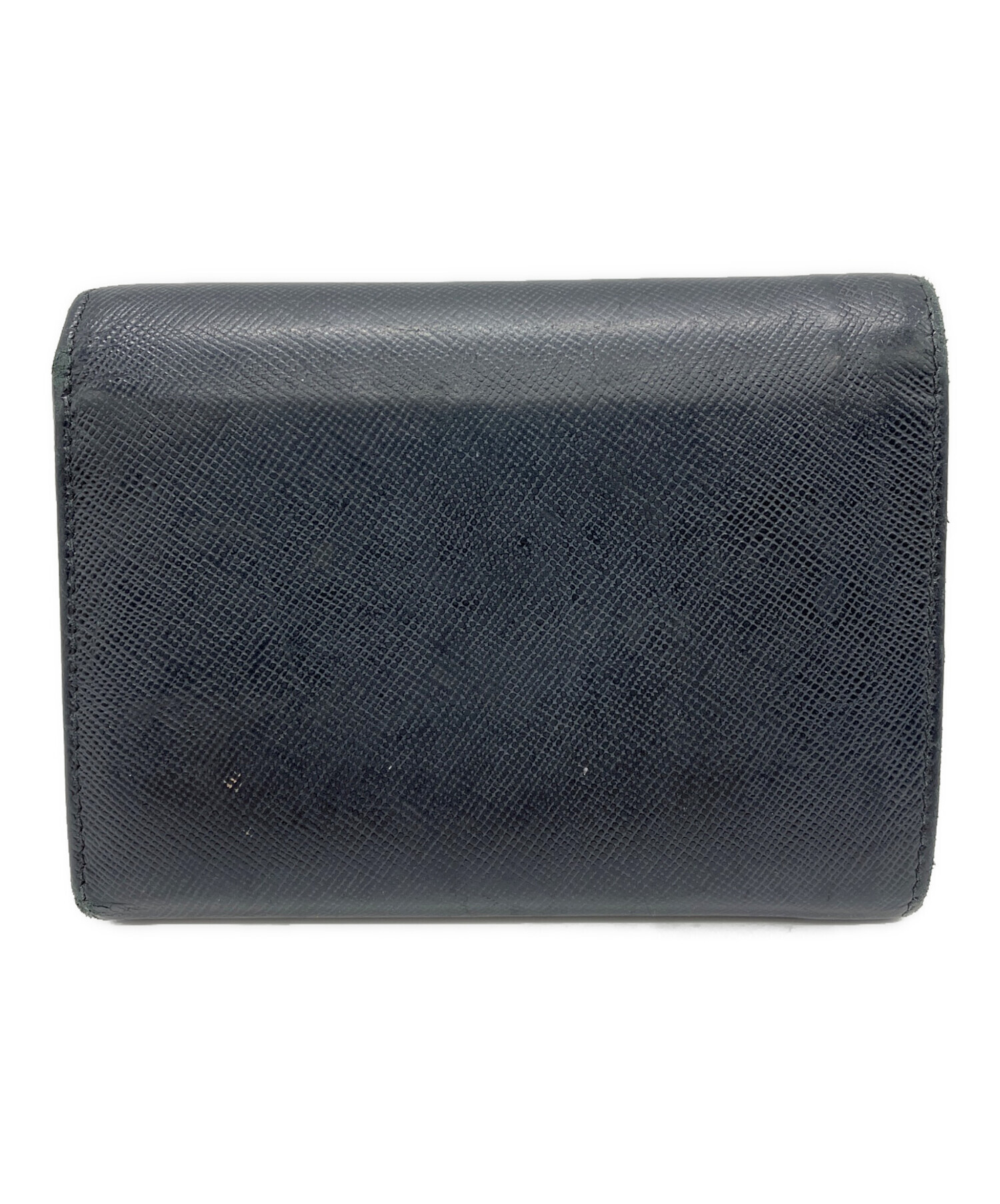中古・古着通販】PRADA (プラダ) サフィアーノ 3つ折り財布 ブラック 