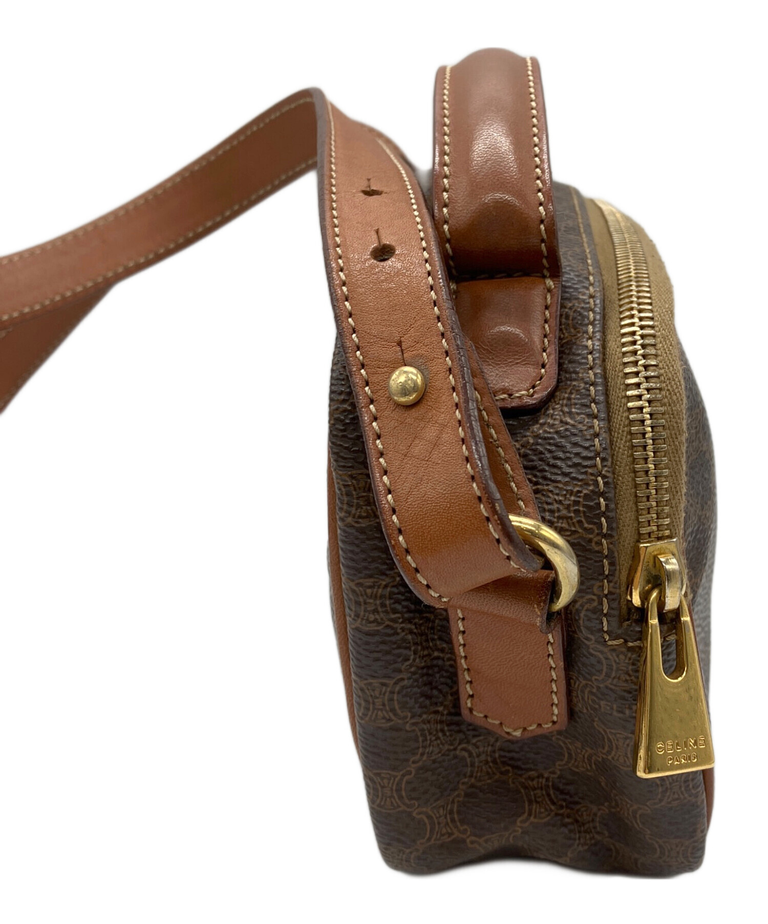 中古・古着通販】CELINE (セリーヌ) マカダム カメラバッグ ブラウン 