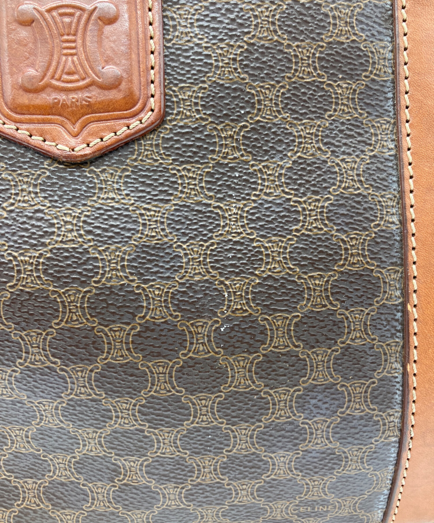 中古・古着通販】CELINE (セリーヌ) マカダム柄 トートバッグ ブラウン