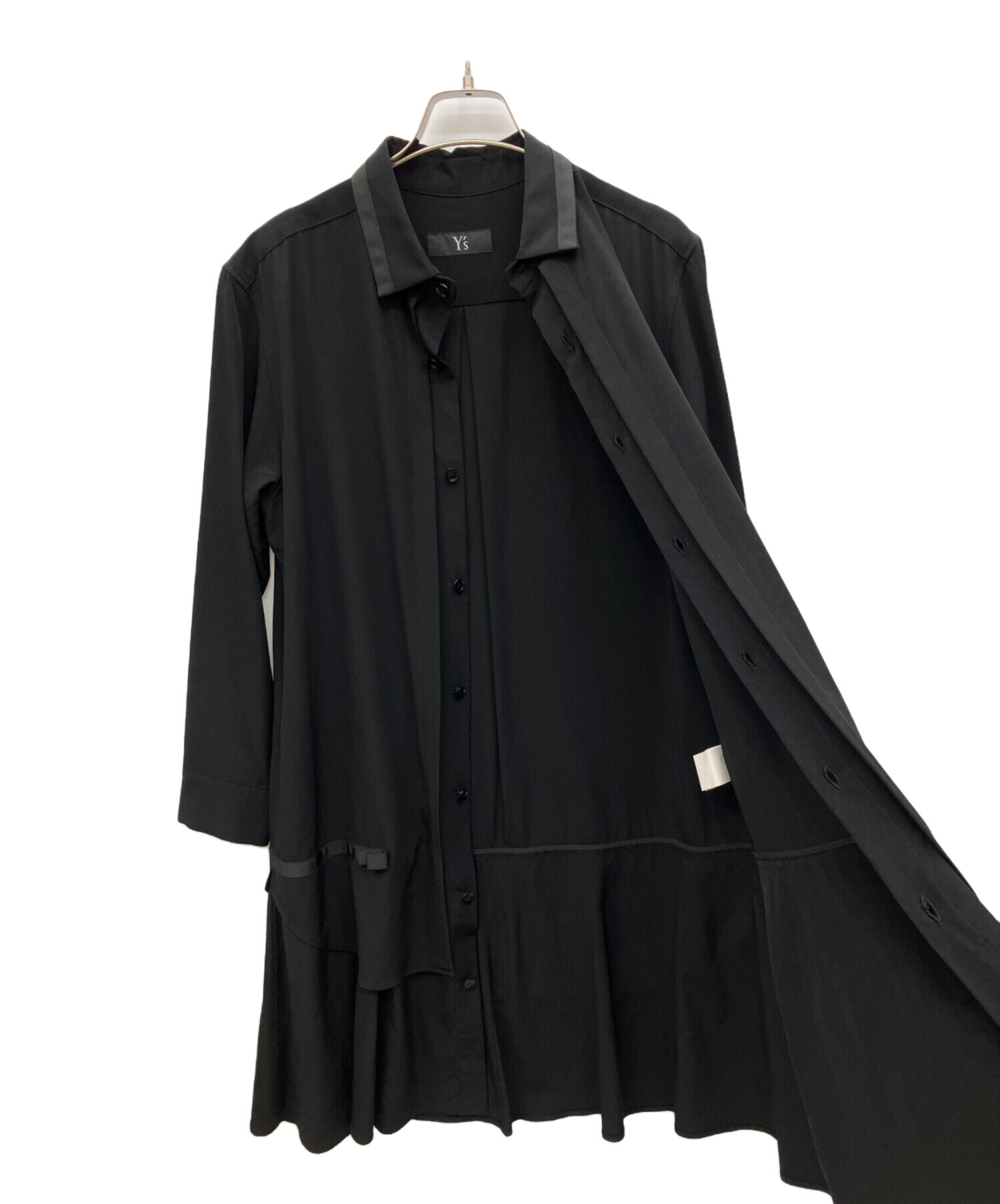 中古・古着通販】Y's (ワイズ) 長袖ワンピース ブラック サイズ 中古・古着通販】Y's (ワイズ) 長袖ワンピース ブラック サイズ