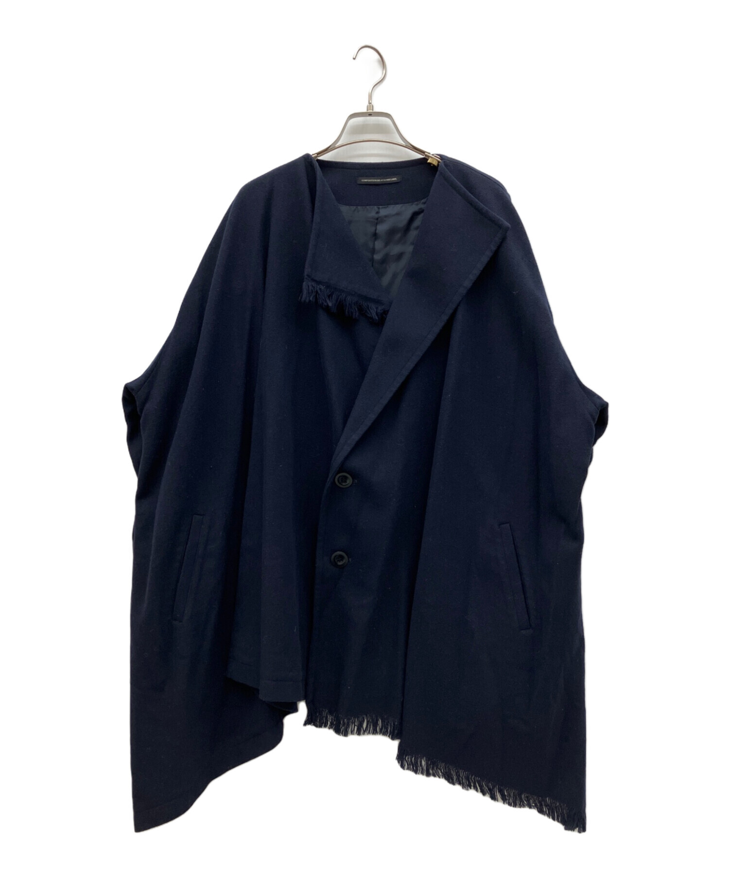 中古・古着通販】Y's (ワイズ) ノーカラーコート ネイビー サイズ:S