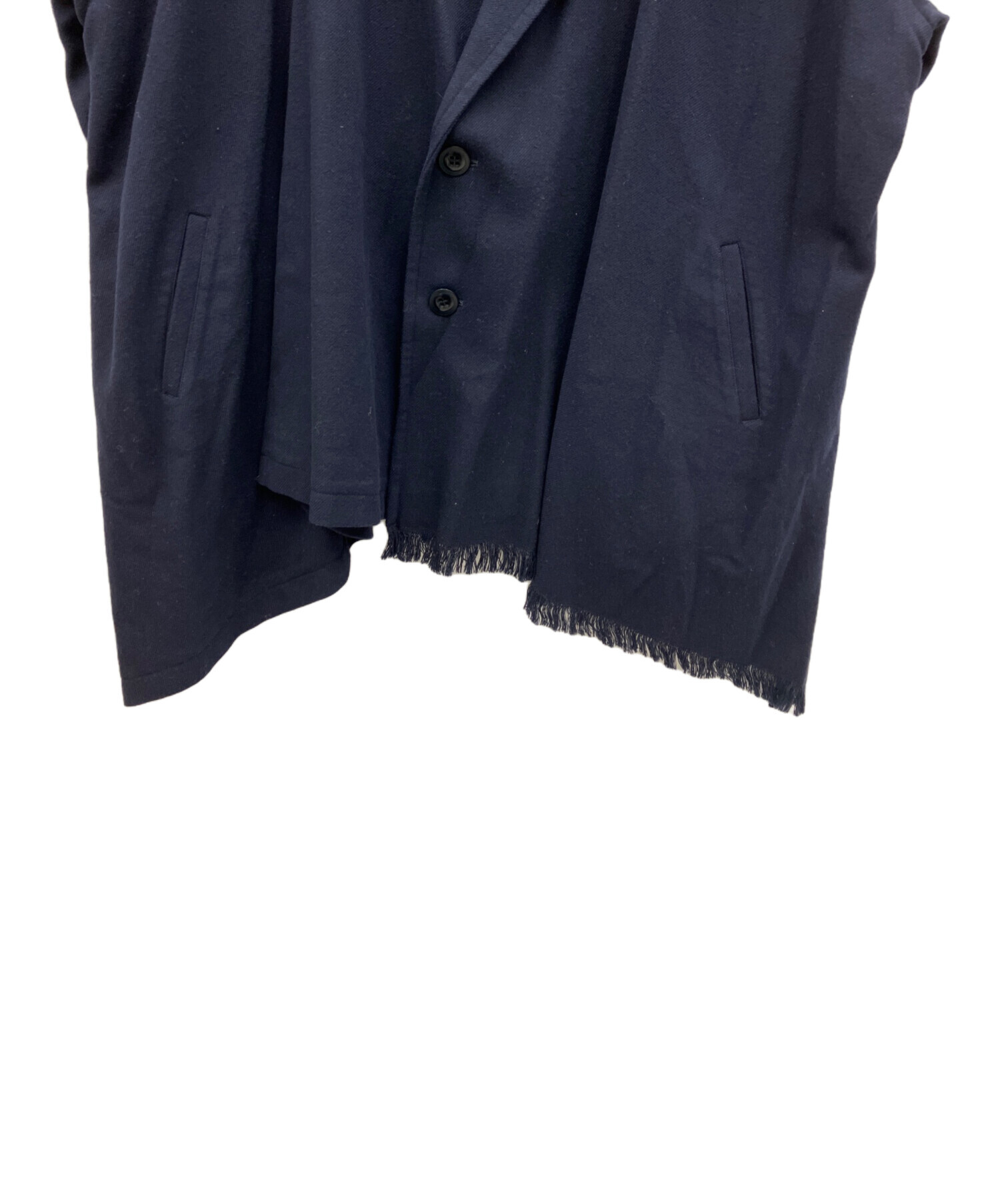 中古・古着通販】Y's (ワイズ) ノーカラーコート ネイビー サイズ:S