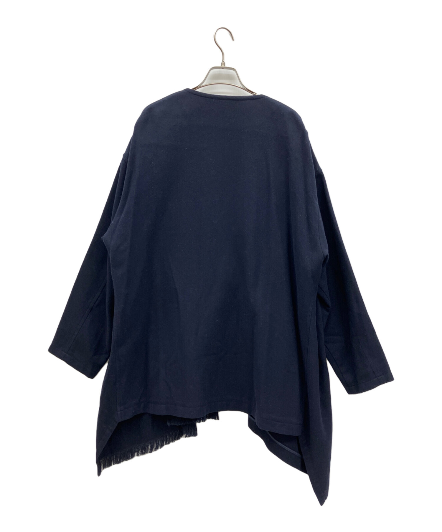 中古・古着通販】Y's (ワイズ) ノーカラーコート ネイビー サイズ:S
