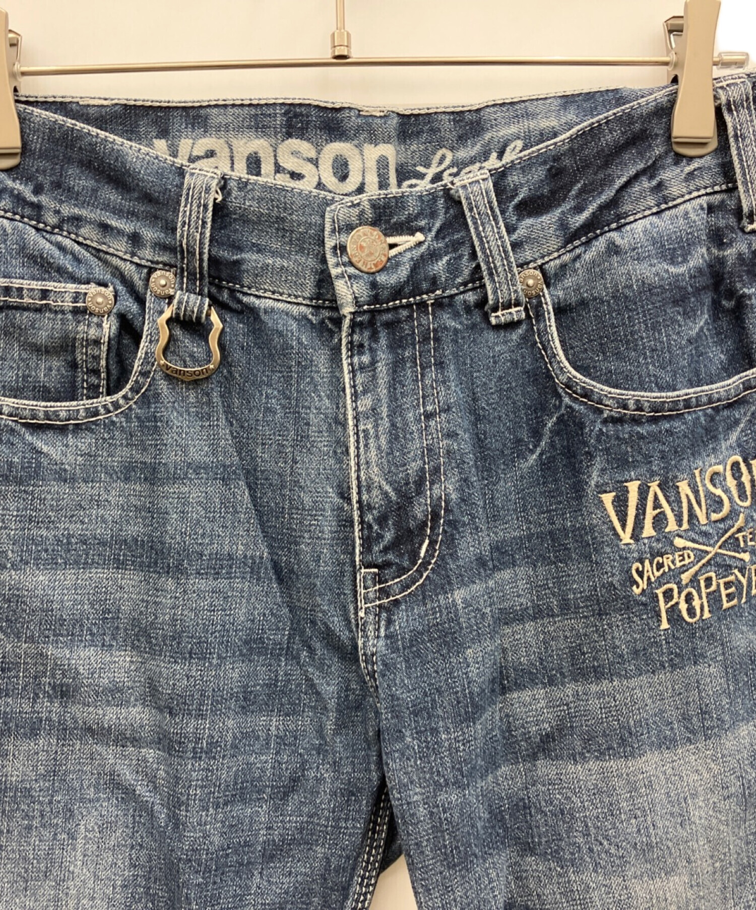 【希少】 VANSON デニムパンツ 鷹刺繍 背面 バイカー インディゴ 38 VANSON（バンソン） VANSON NVBL-2303 バイカーズ デニム パンツ