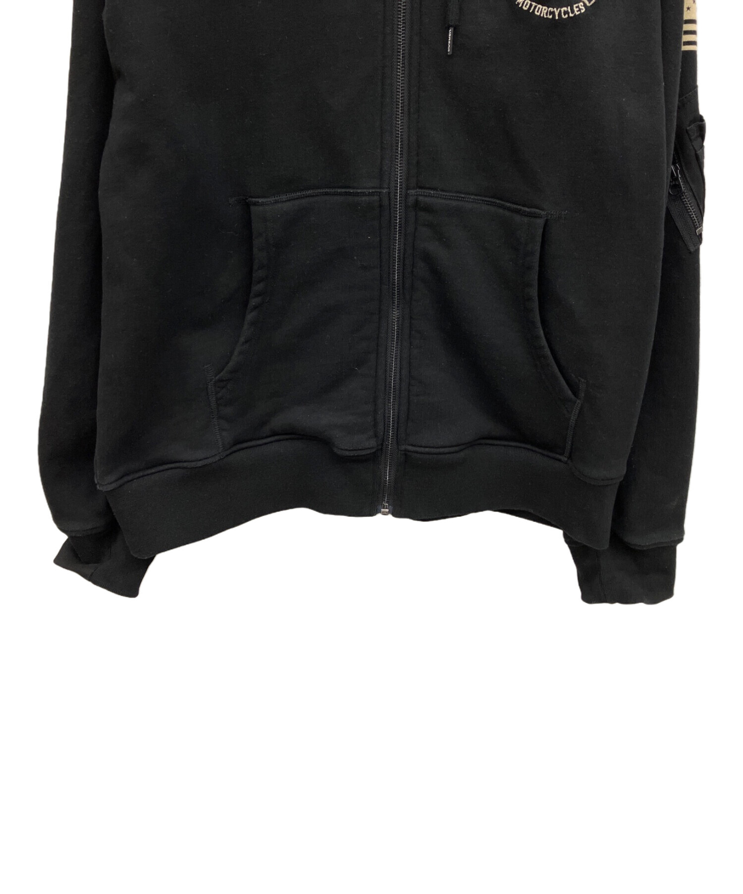 中古・古着通販】VANSON (バンソン) ジップパーカー ブラック サイズ:L