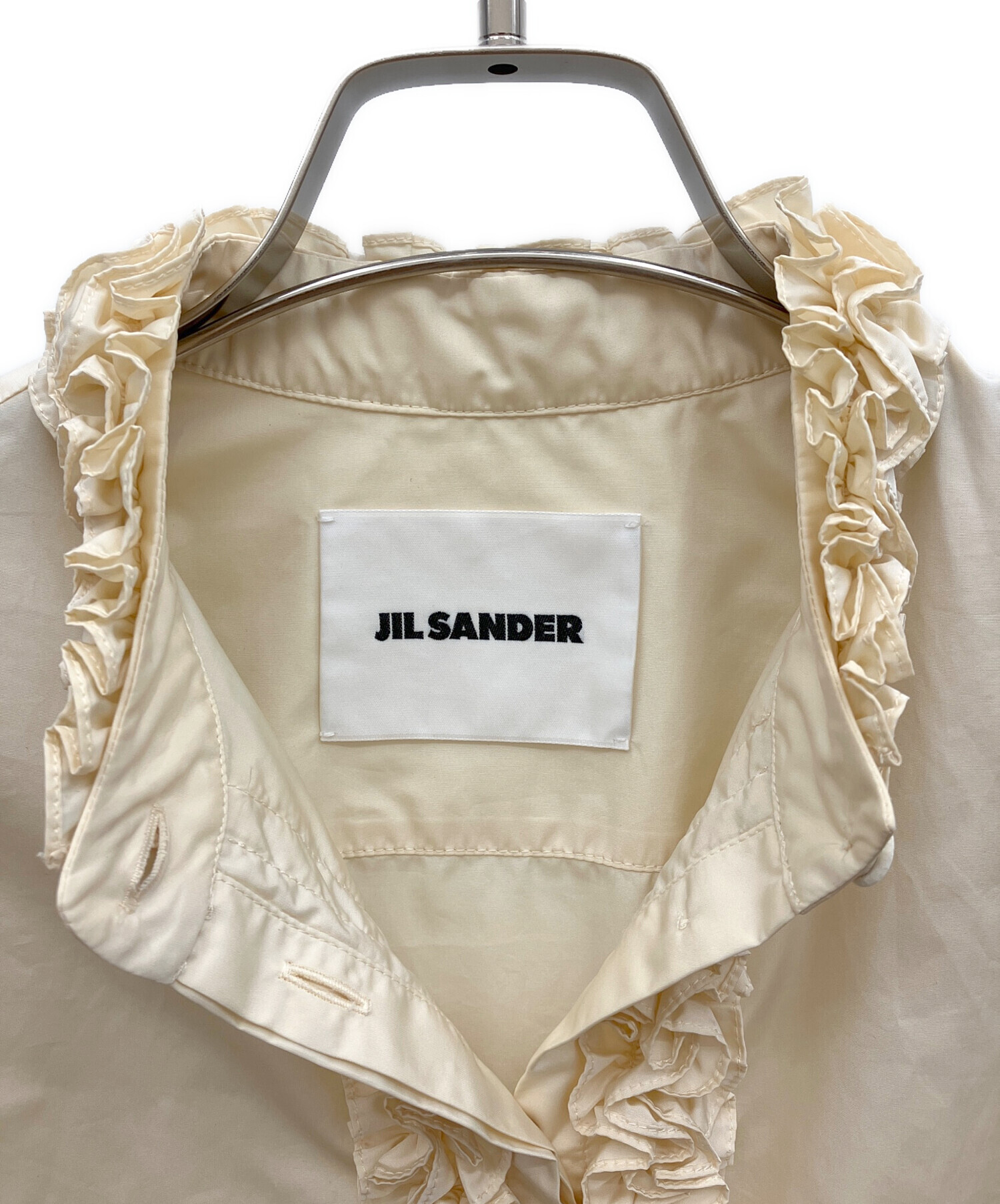 中古・古着通販】JIL SANDER (ジルサンダー) トリムブラウス ベージュ