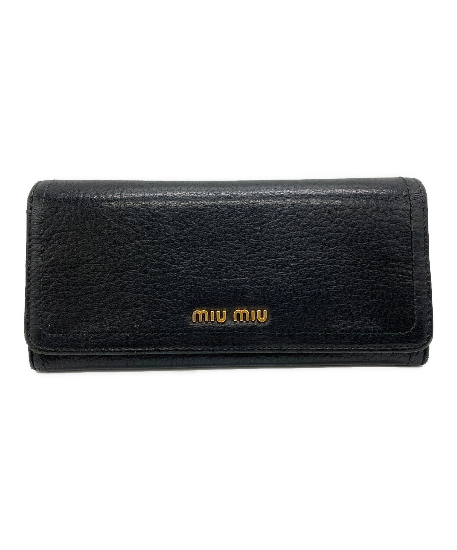 中古・古着通販】MIU MIU (ミュウミュウ) 長財布 ブラック｜ブランド 