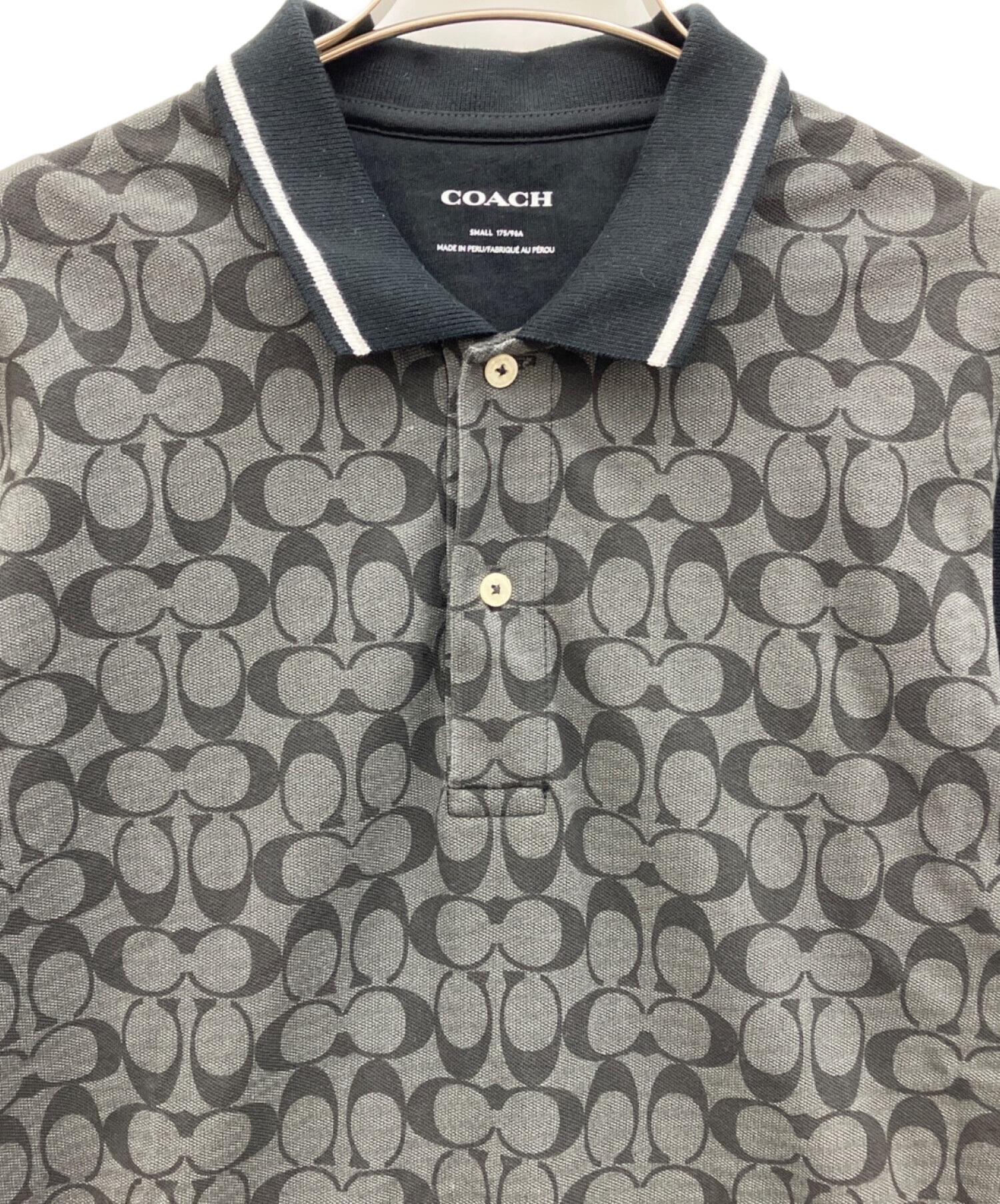 中古・古着通販】COACH (コーチ) ポロシャツ ブラック サイズ:S