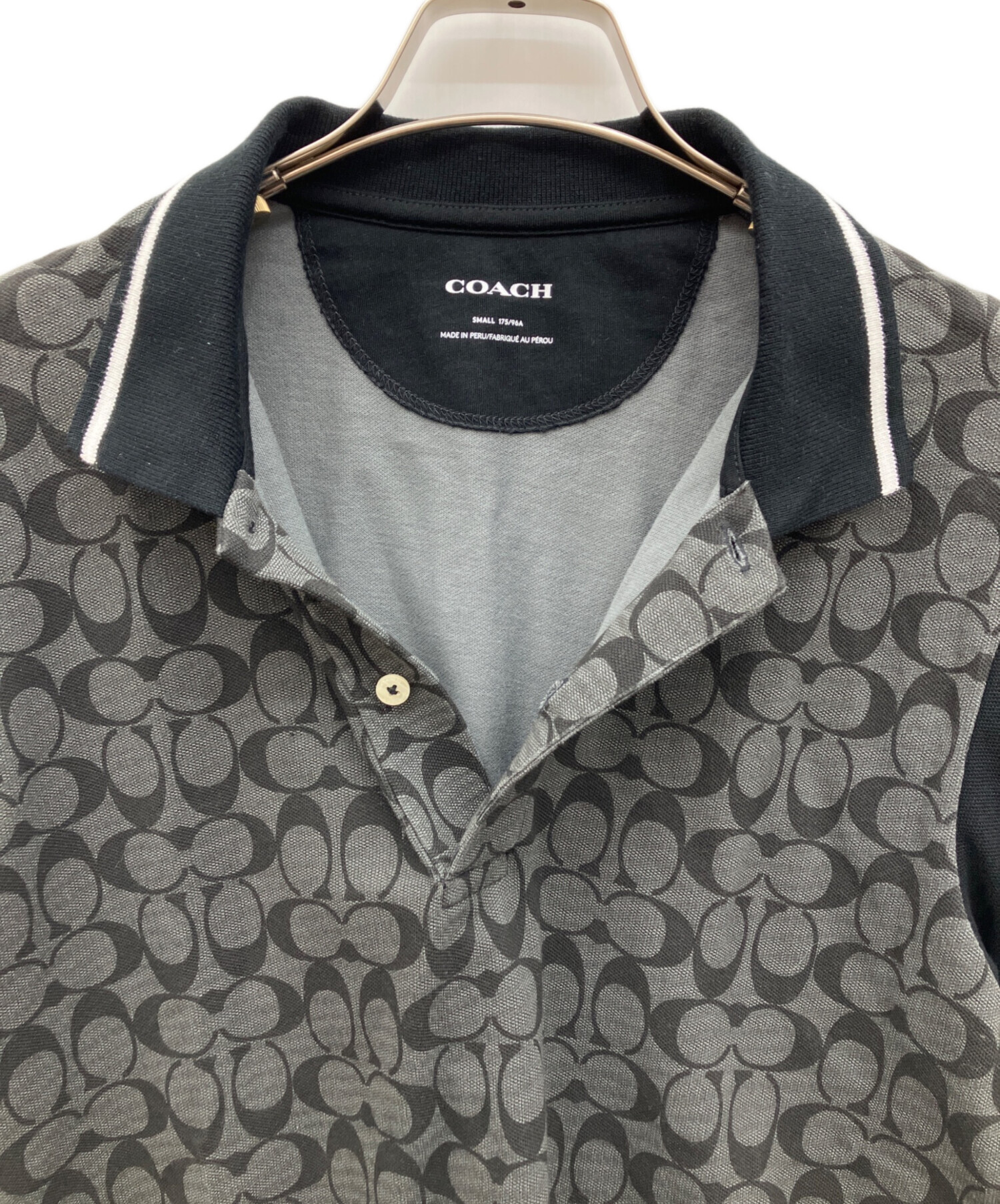 中古・古着通販】COACH (コーチ) ポロシャツ ブラック サイズ:S 