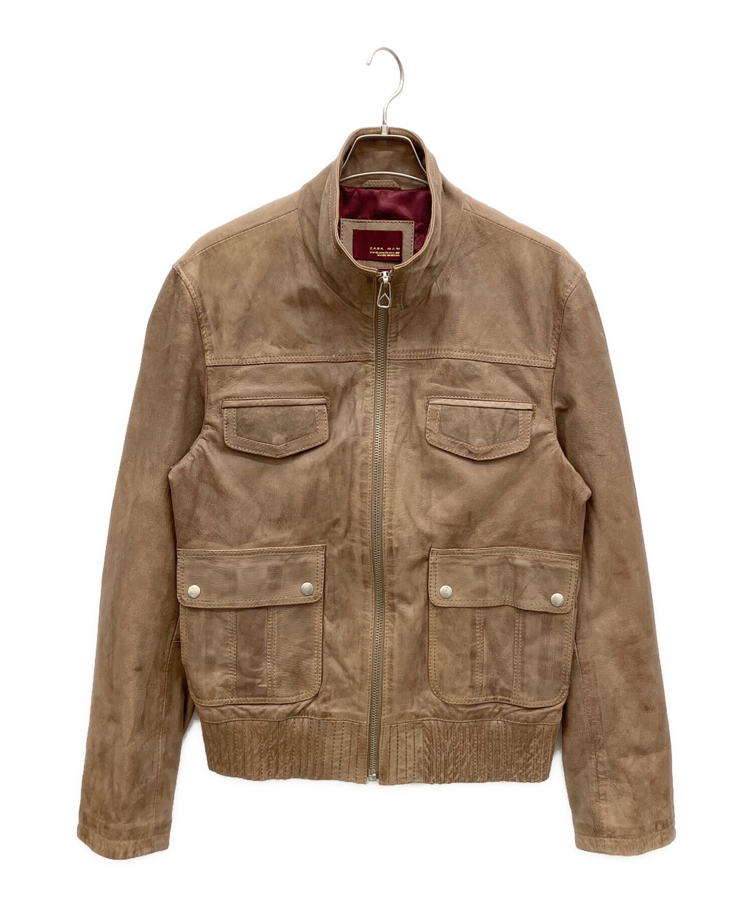 中古・古着通販】ZARA (ザラ) レザージャケット ブラウン サイズ:XL