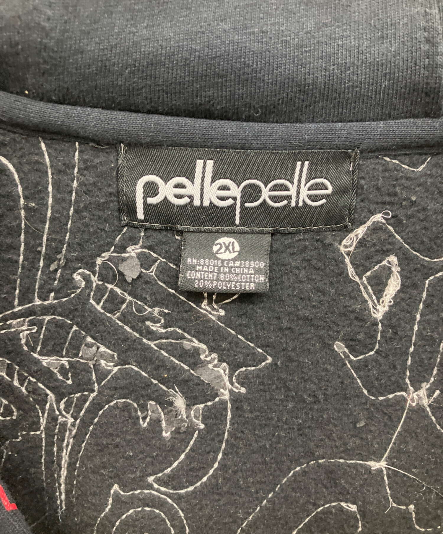 中古・古着通販】pellepelle (ペレペレ) ジップパーカー ブラック