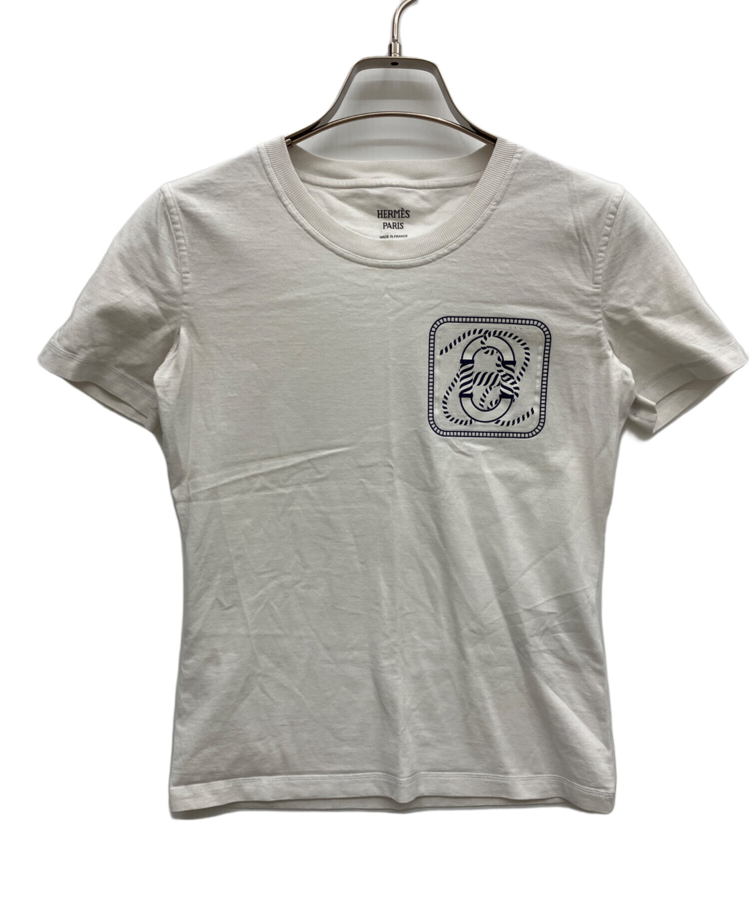HERMES エルメス 半袖Tシャツ Lサイズ ヴィンテージ 古着 Hロゴ HERMES - HERMES エルメス 半袖Tシャツ サイズ36 Hロゴ クルーネック