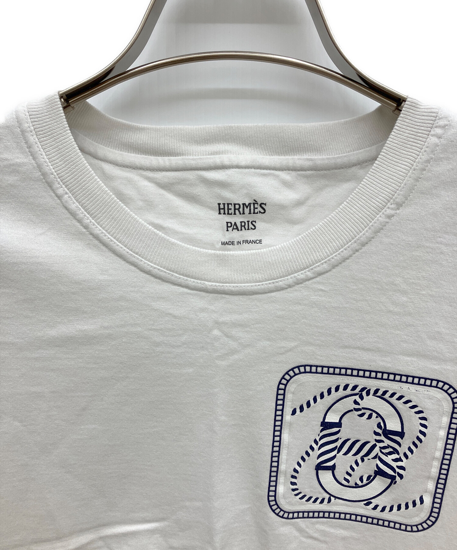 HERMES エルメス 半袖Tシャツ Lサイズ ヴィンテージ 古着 Hロゴ HERMES - HERMES エルメス 半袖Tシャツ サイズ36 Hロゴ クルーネック