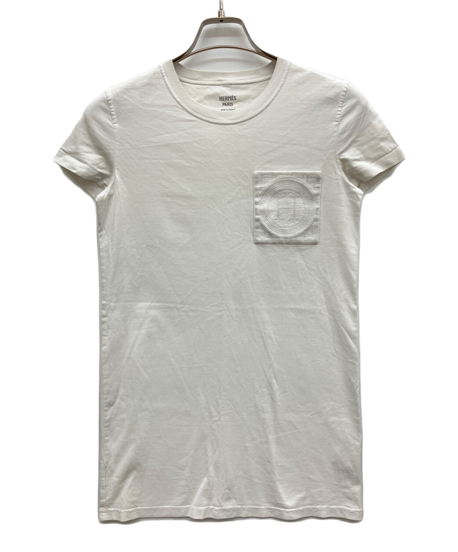 HERMES エルメス Tシャツ・カットソー 36(XS位) 白 【古着】【中古】 HERMES - HERMES エルメス Tシャツ・カットソー XS 白 【古着】【中古