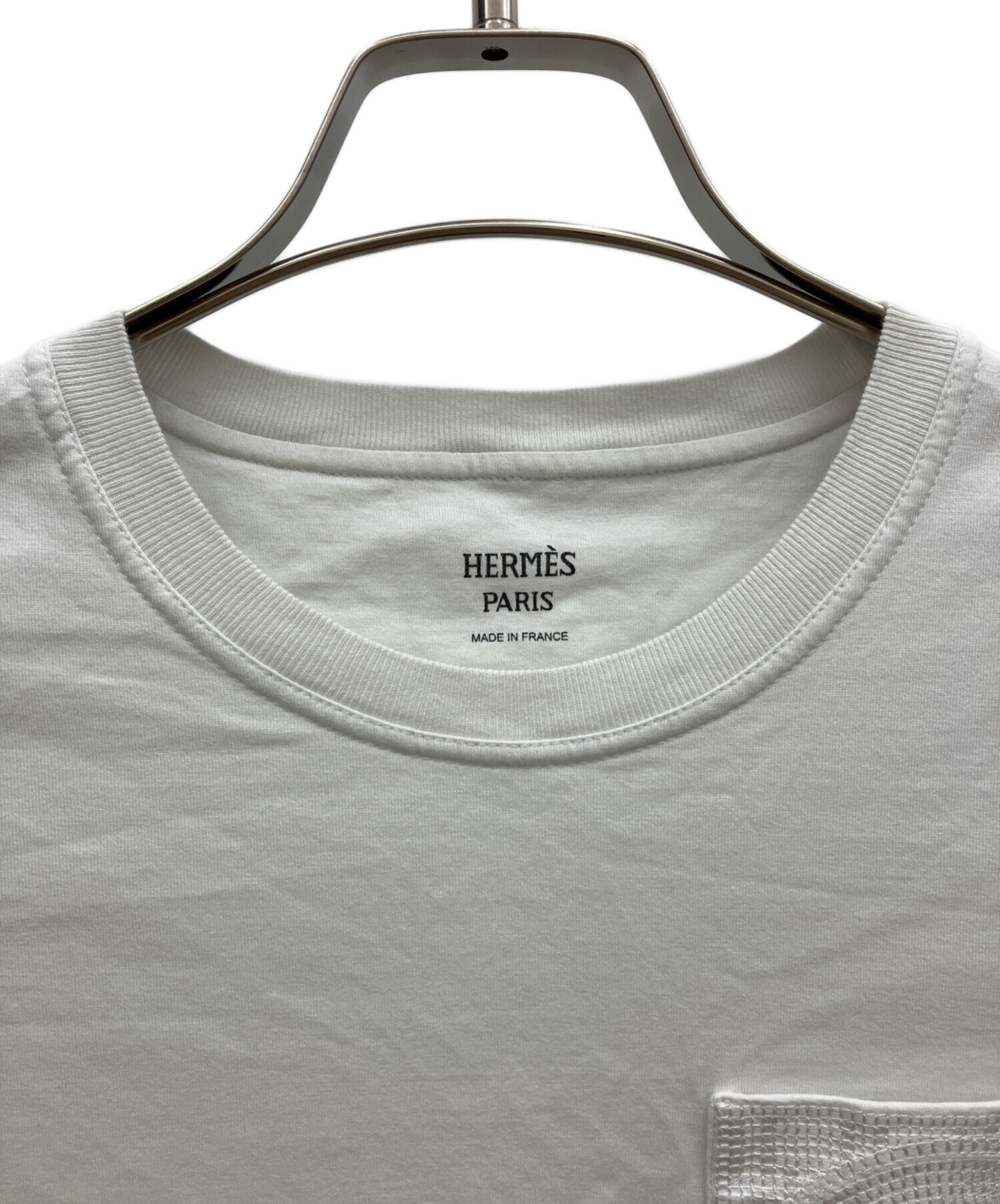 HERMES エルメス 半袖カットソー Tシャツ サイズ:ME  ホワイト 綿 レディース 　240001152060 HERMES（エルメス）Tシャツ・カットソー 白 サイズ:34(XXS位