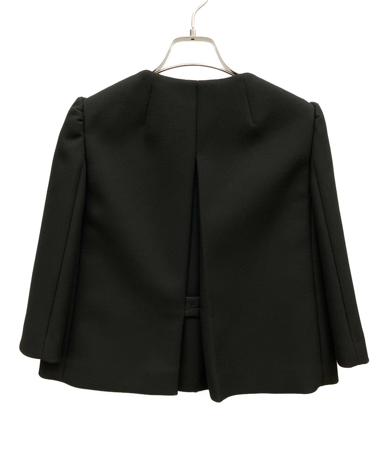 RED VALENTINO ノーカラージャケット 黒/オレンジ 中古・古着通販】RED VALENTINO (レッドヴァレンティノ) ノーカラー