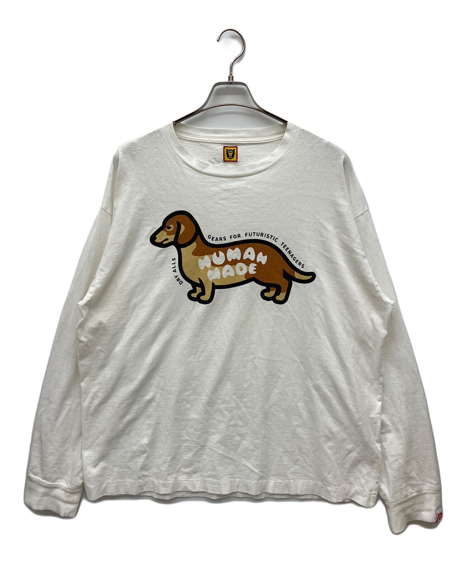 【新品未使用】HUMAN MADE ホワイト 長袖カットソー ロンT Sサイズ 中古・古着通販】HUMAN MADE (ヒューマンメイド) 長袖カットソー