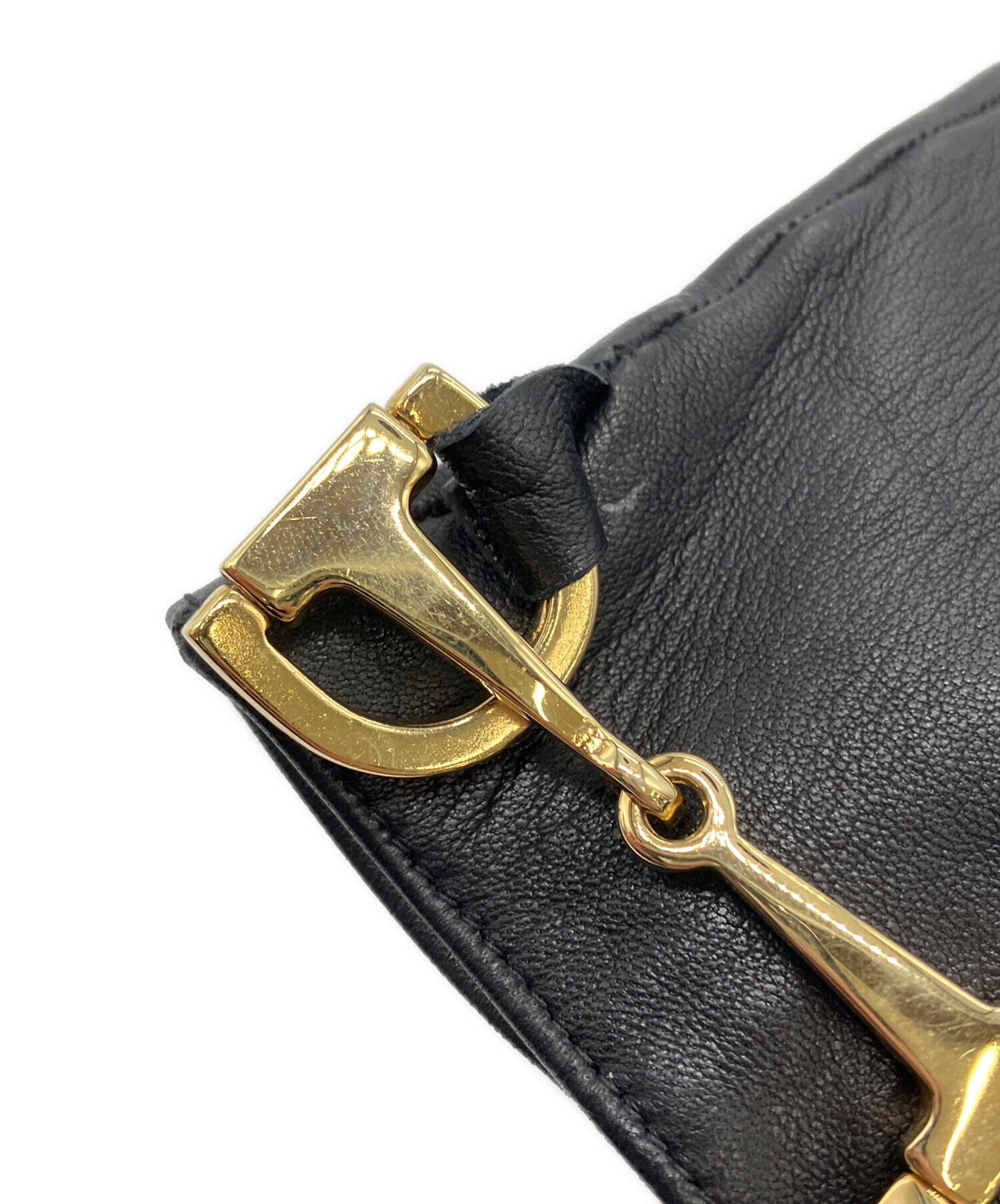 中古・古着通販】GUCCI (グッチ) ホースビットレザーグローブ ブラック
