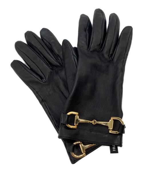 中古・古着通販】GUCCI (グッチ) ホースビットレザーグローブ ブラック