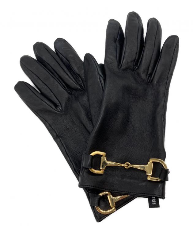 中古・古着通販】GUCCI (グッチ) ホースビットレザーグローブ ブラック