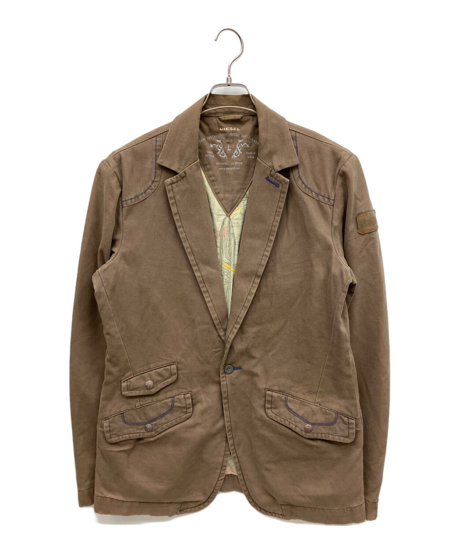 中古・古着通販】DIESEL (ディーゼル) テーラードジャケット ブラウン