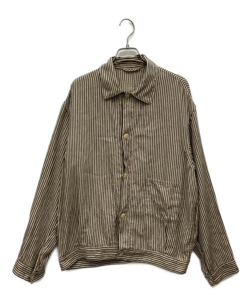 中古・古着通販】COMOLI (コモリ) ストライプブルゾン ブラック
