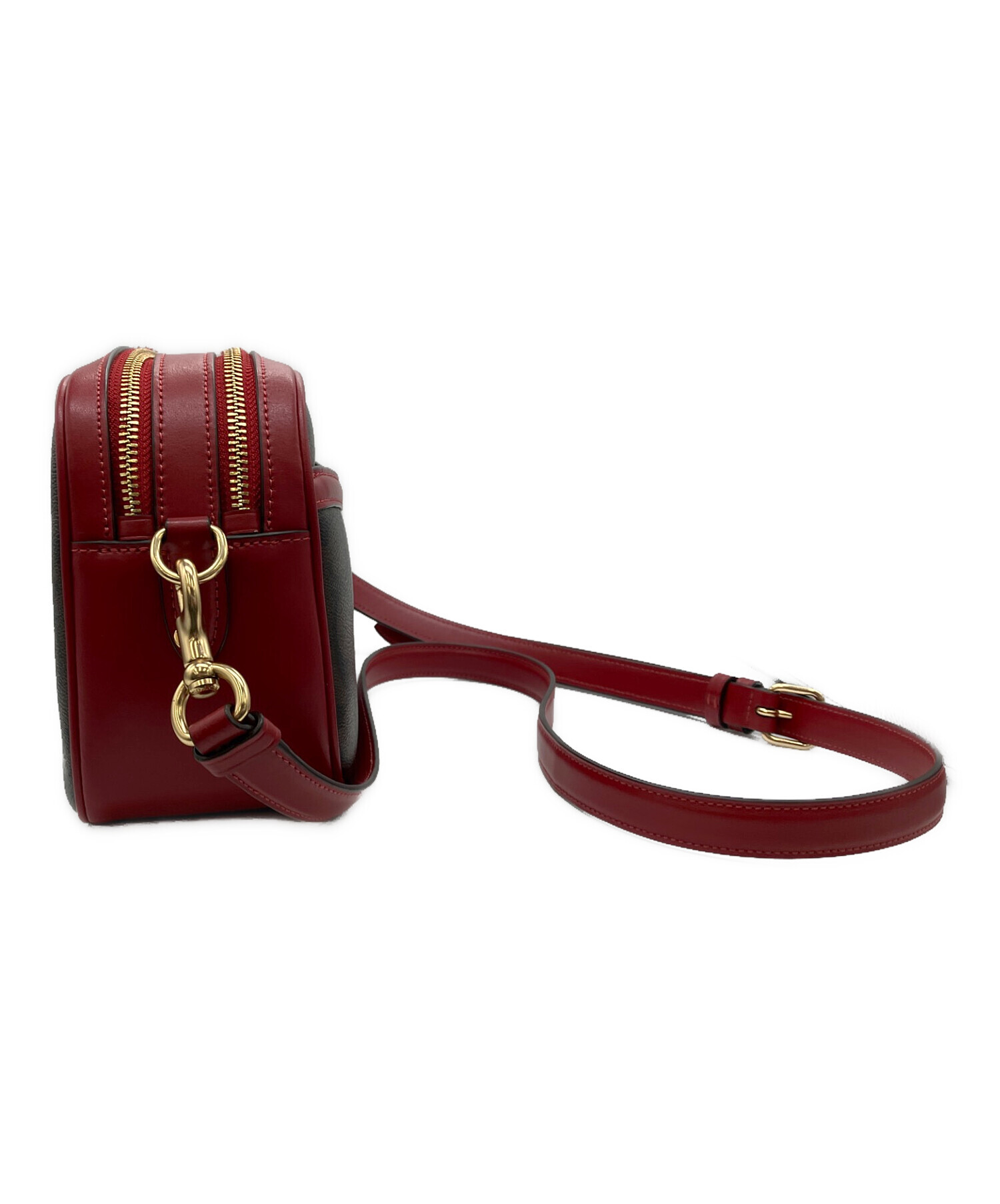 コーチ　coach ミニバック　レッド 中古・古着通販】COACH (コーチ) ショルダーバッグ ブラウン×レッド