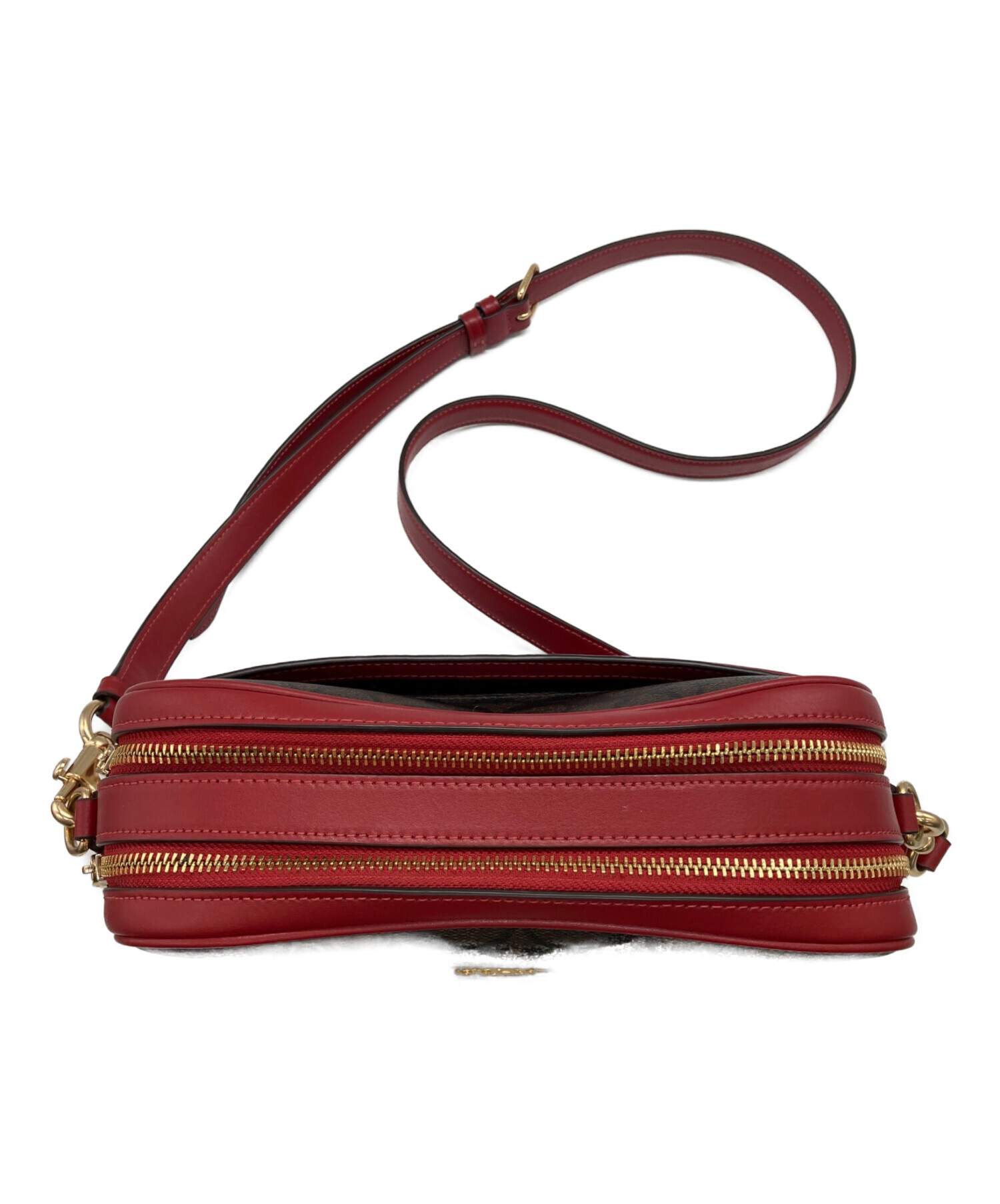 中古・古着通販】COACH (コーチ) ショルダーバッグ ブラウン×レッド